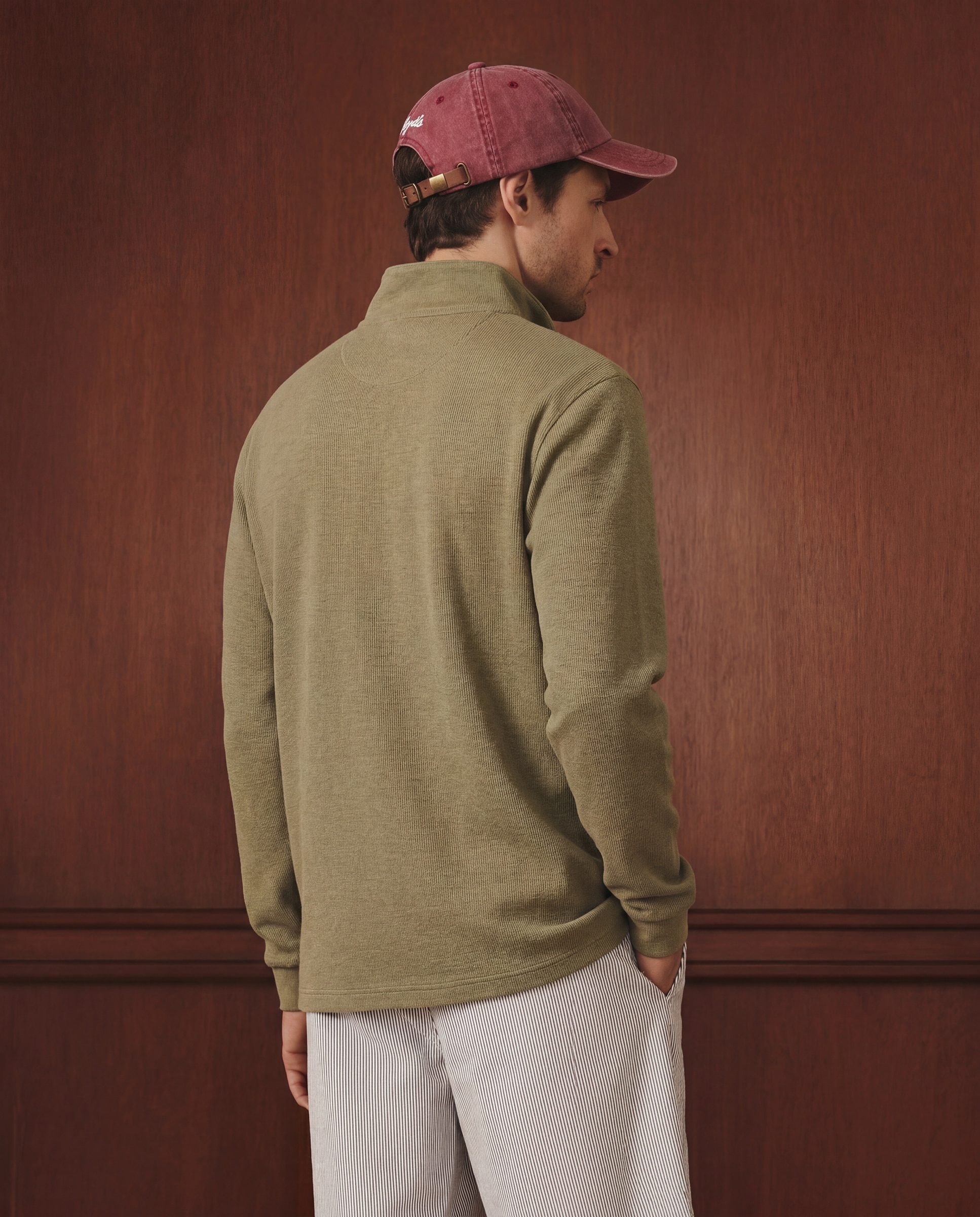 Sweatshirt com Meio Fecho de Correr Verde-3