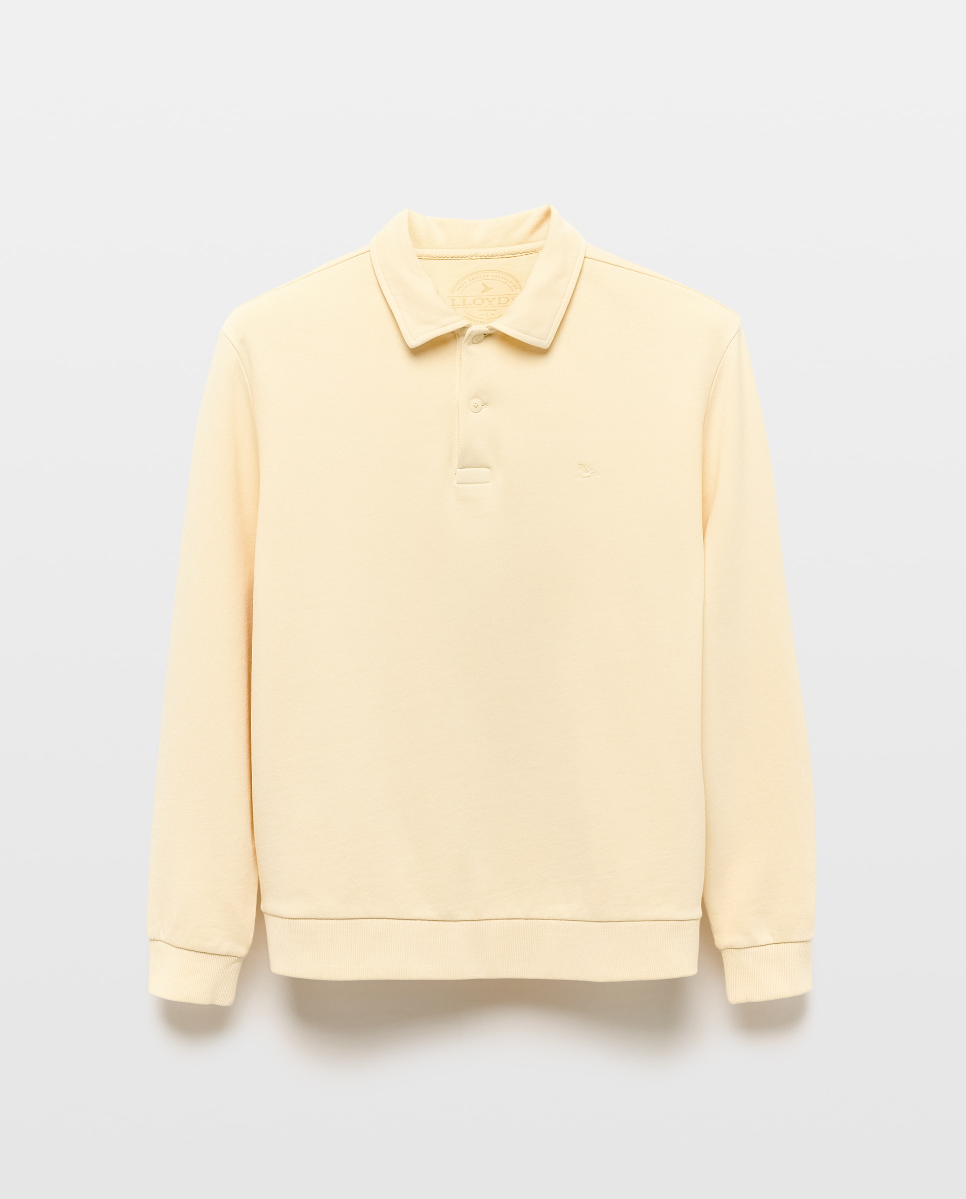 Sweatshirt com Colarinho de Polo Amarelo-5