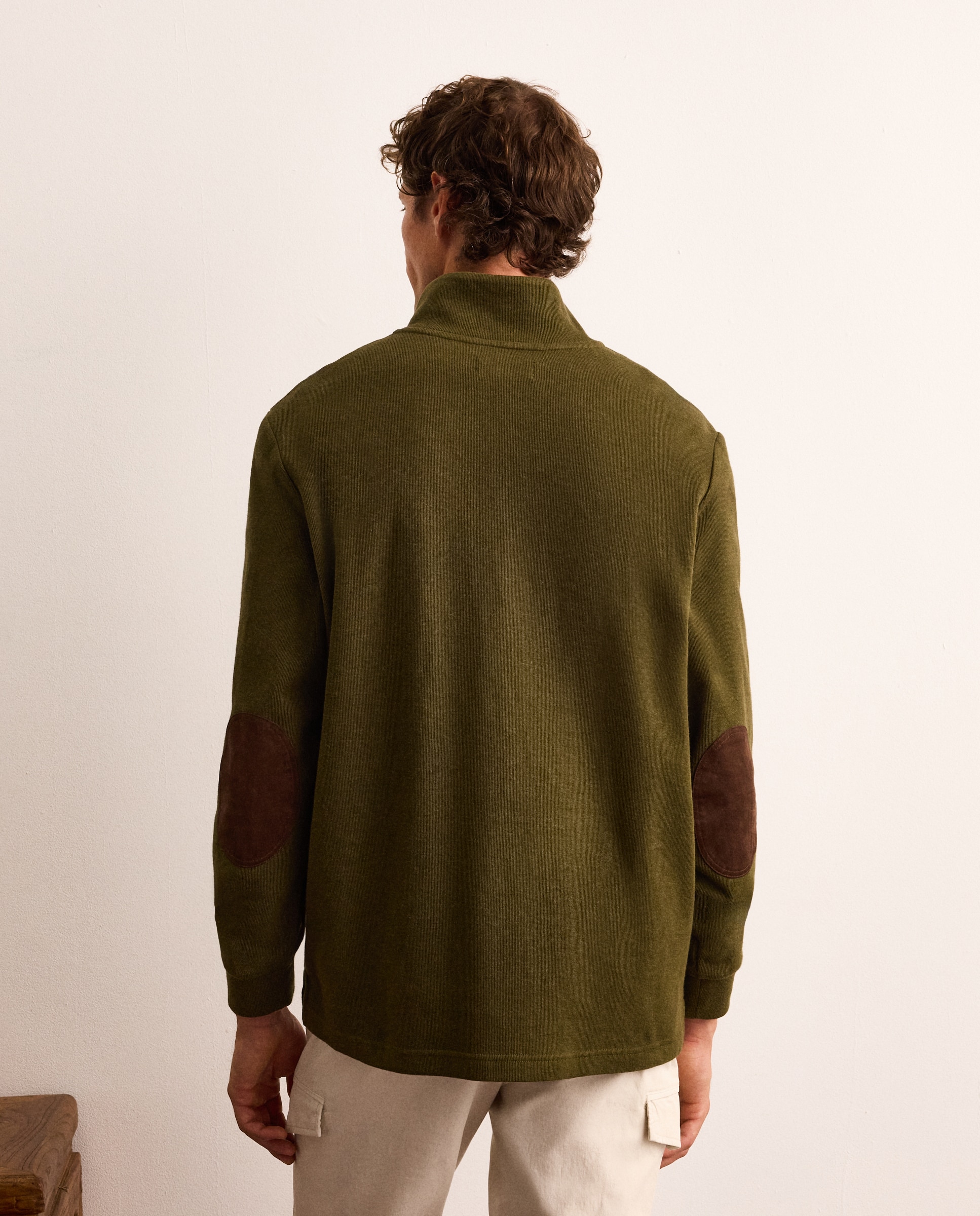 Sudadera de manga larga con botones y coderas de algodón hombre - Lloyd's - Verde oscuro Verde oscuro-4