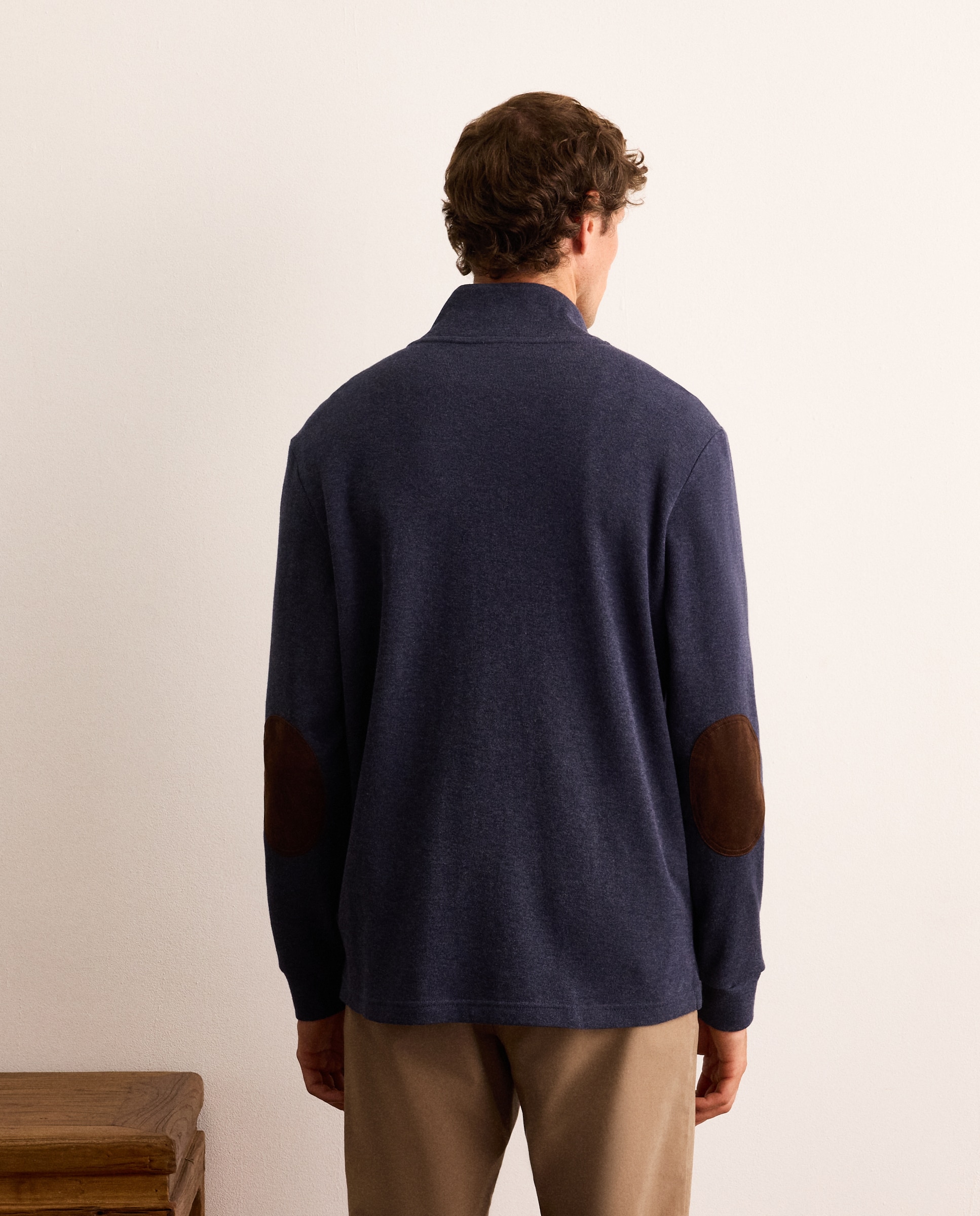 Sudadera de manga larga con botones y coderas de algodón hombre - Lloyd's - Azul marino Azul marino-4