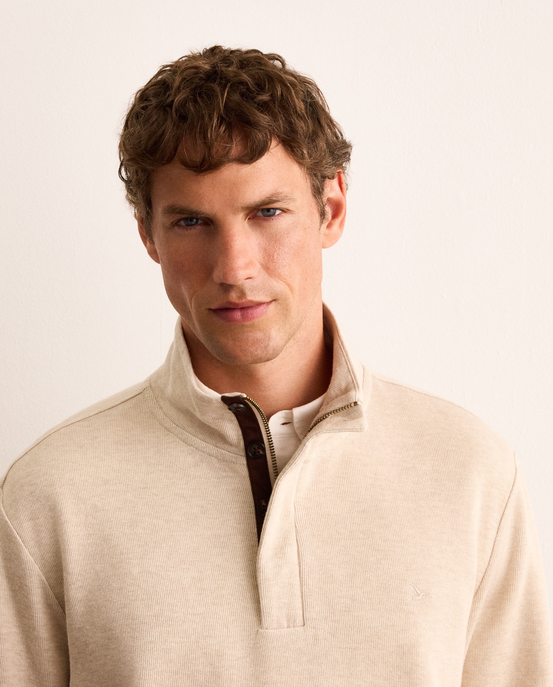 Sudadera de manga larga con botones y coderas de algodón hombre - Lloyd's - Beige Beige-3
