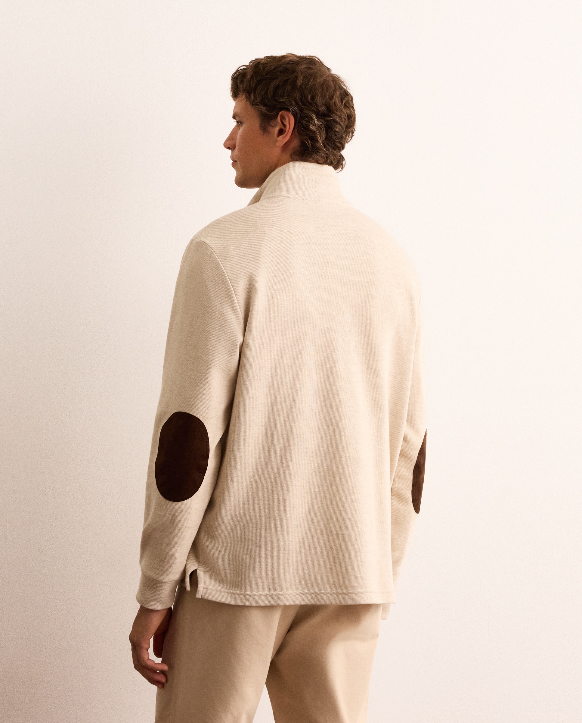 Sudadera de manga larga con botones y coderas de algodón hombre - Lloyd's - Beige Beige-4
