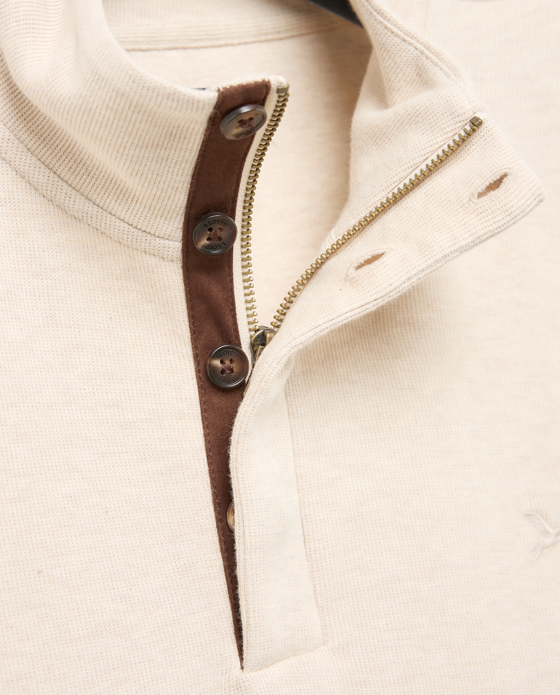 Sudadera de manga larga con botones y coderas de algodón hombre - Lloyd's - Beige Beige-6