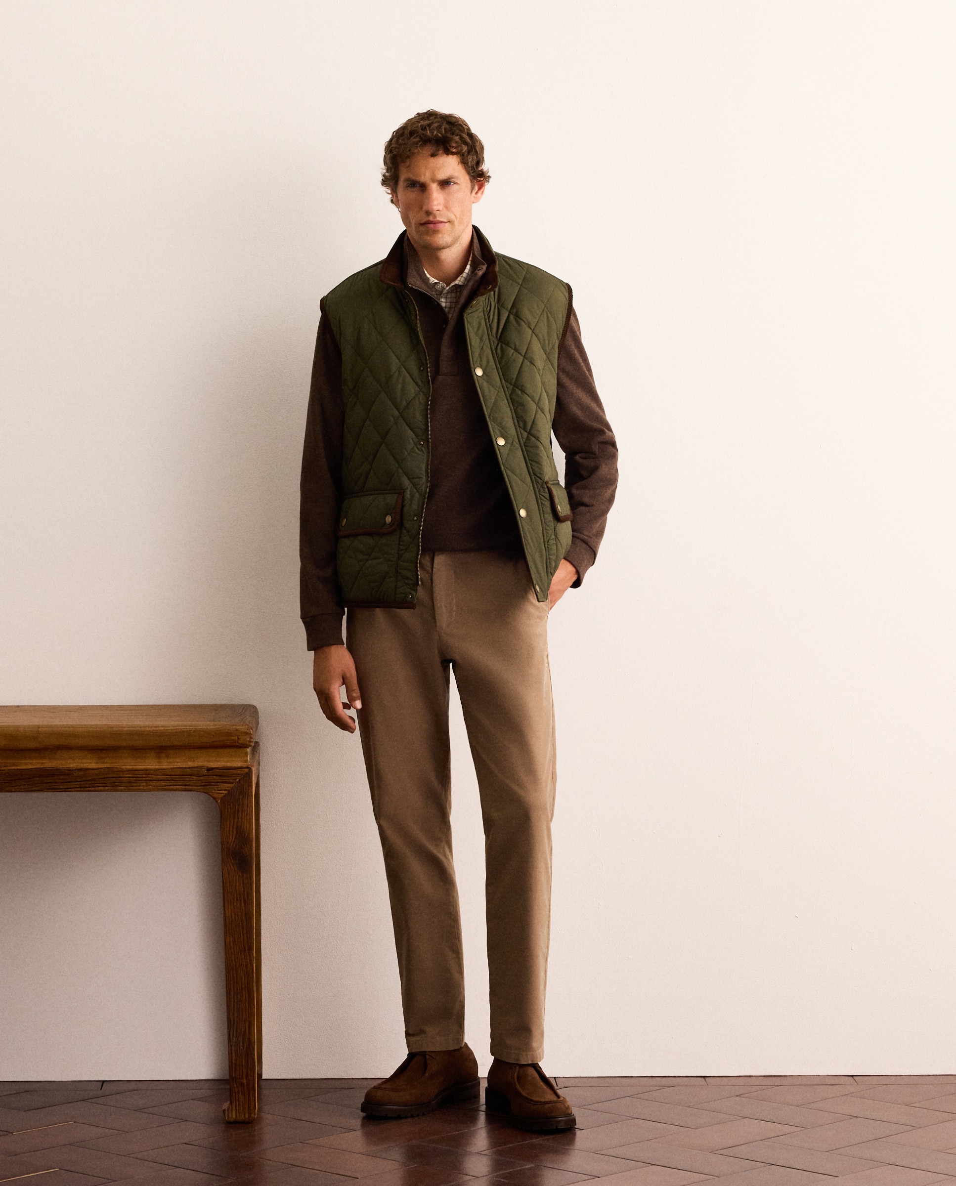 Sudadera de manga larga con botones y coderas de algodón hombre - Lloyd's - Marrón Marrón-3