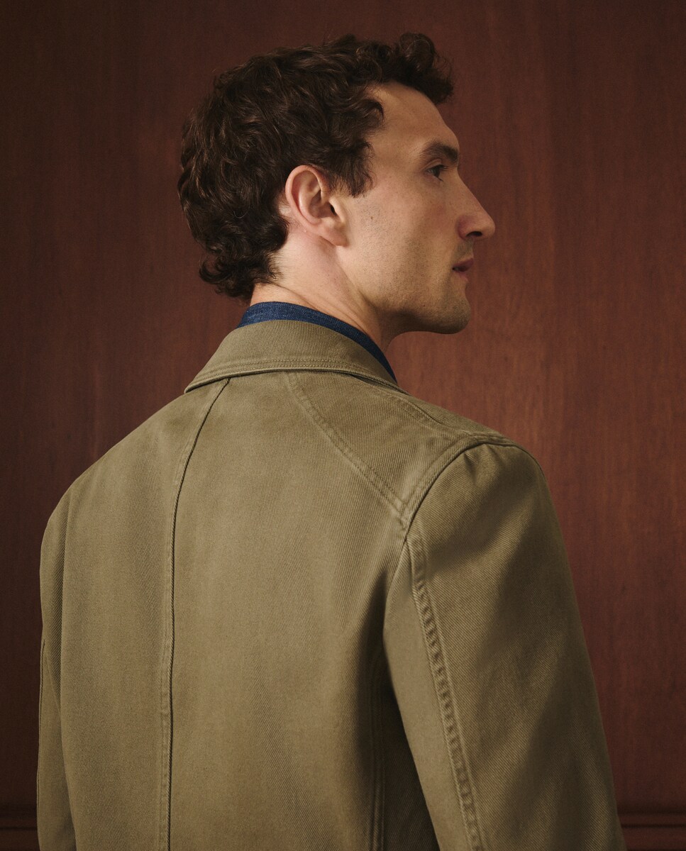 Casaco de Algodão Caqui-3