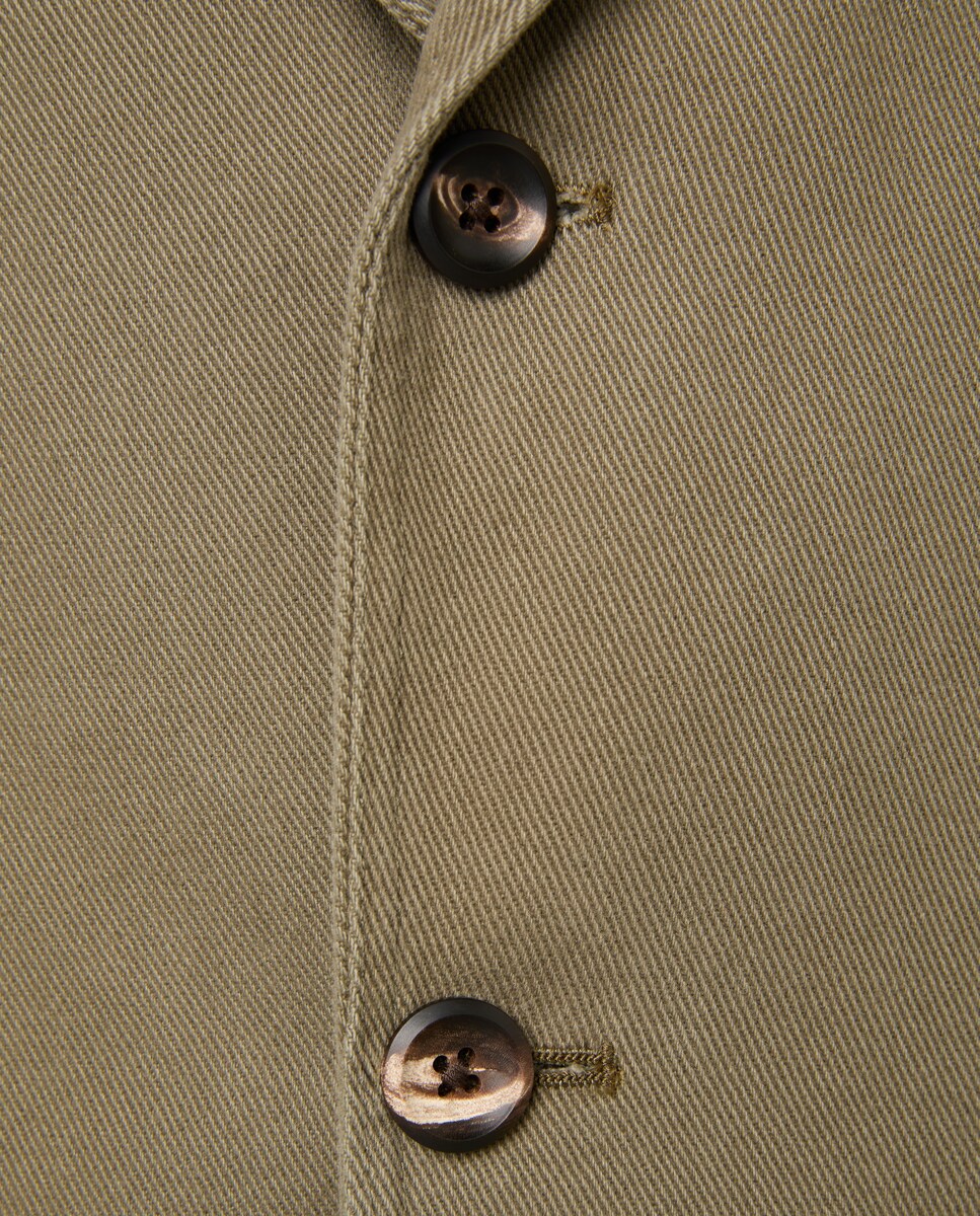 Casaco de Algodão Caqui-6