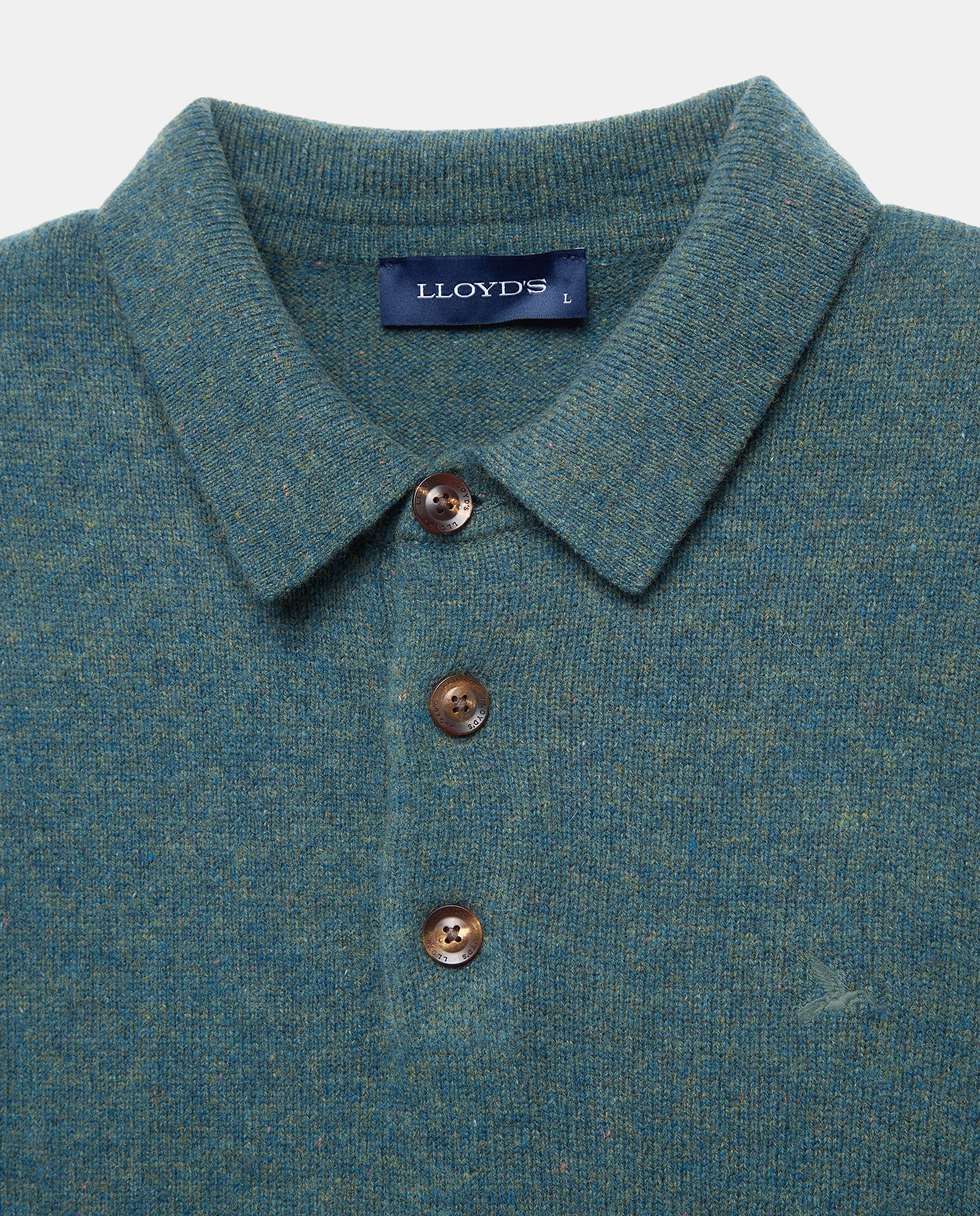 Camisola de Malha com Gola de Polo Verde-escuro-2