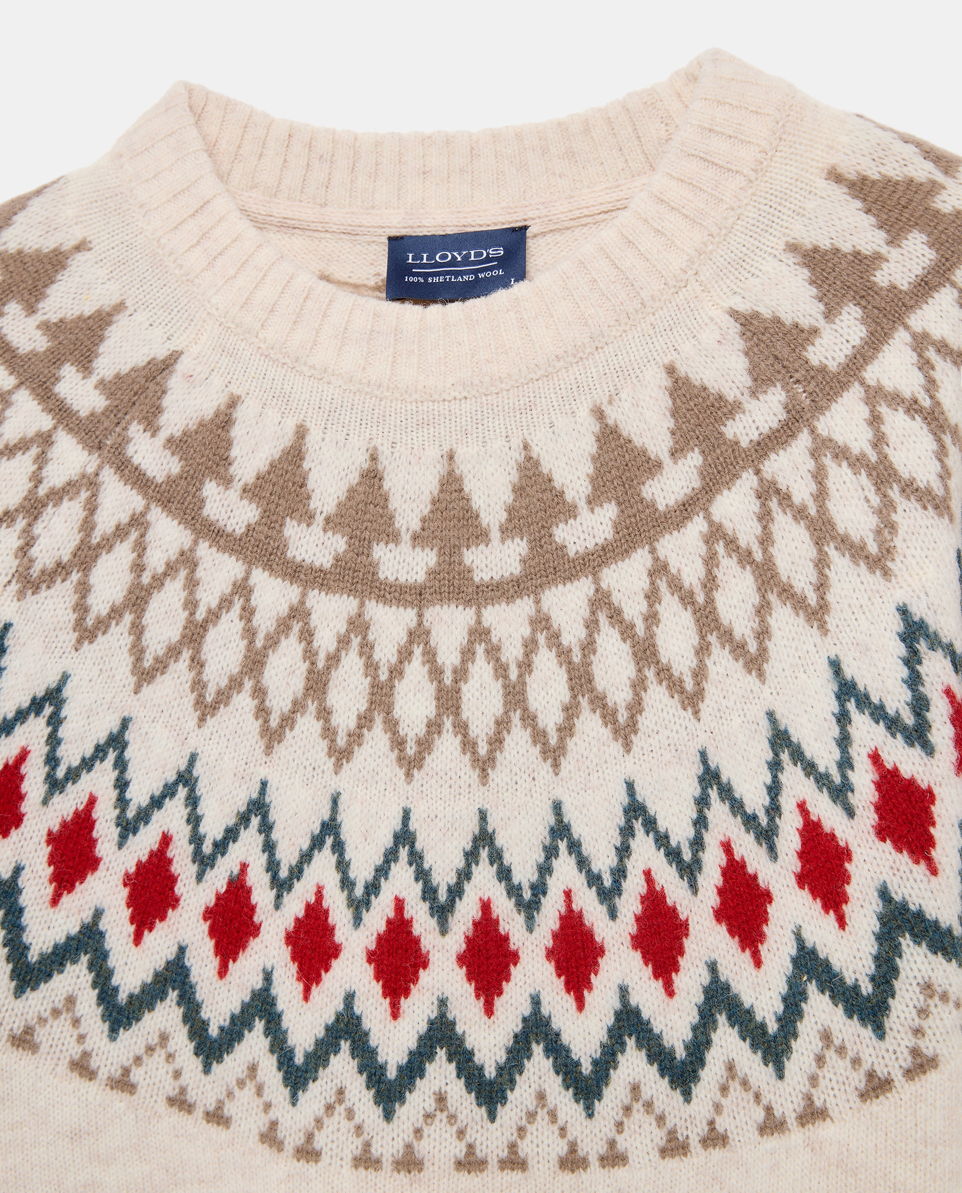 Camisola de Malha com Jacquard Creme-2