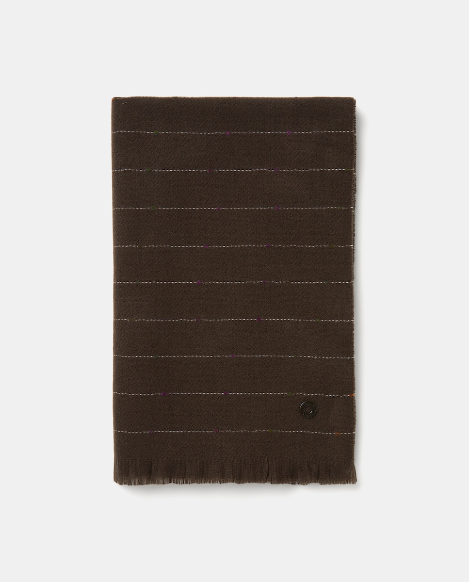 Cachecol às Bolinhas Coloridas Castanho-1