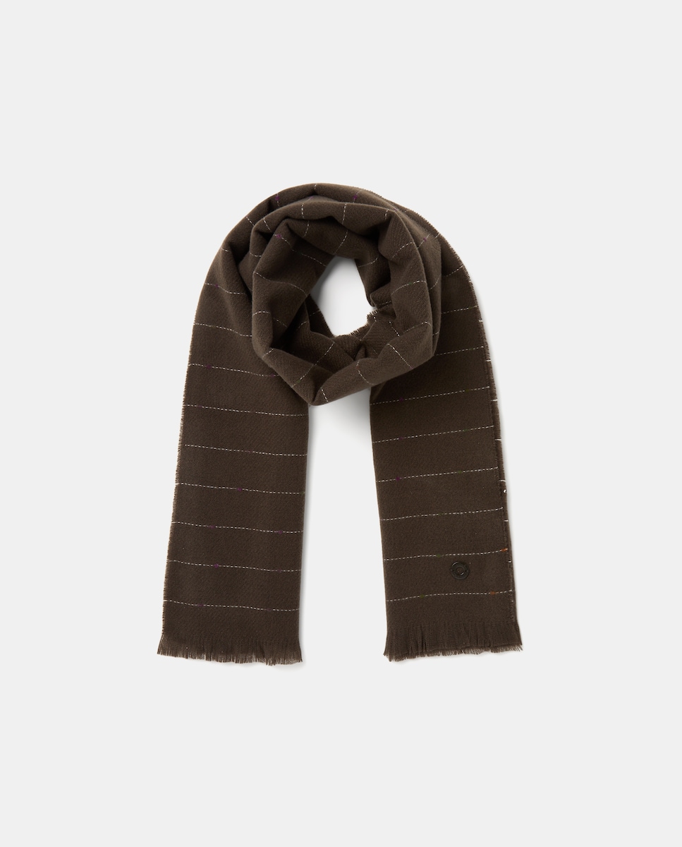 Cachecol às Bolinhas Coloridas Castanho-2