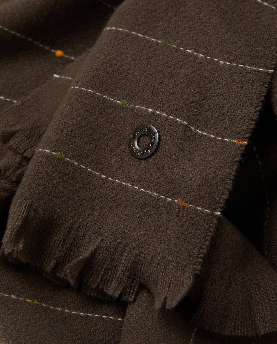 Cachecol às Bolinhas Coloridas Castanho-3