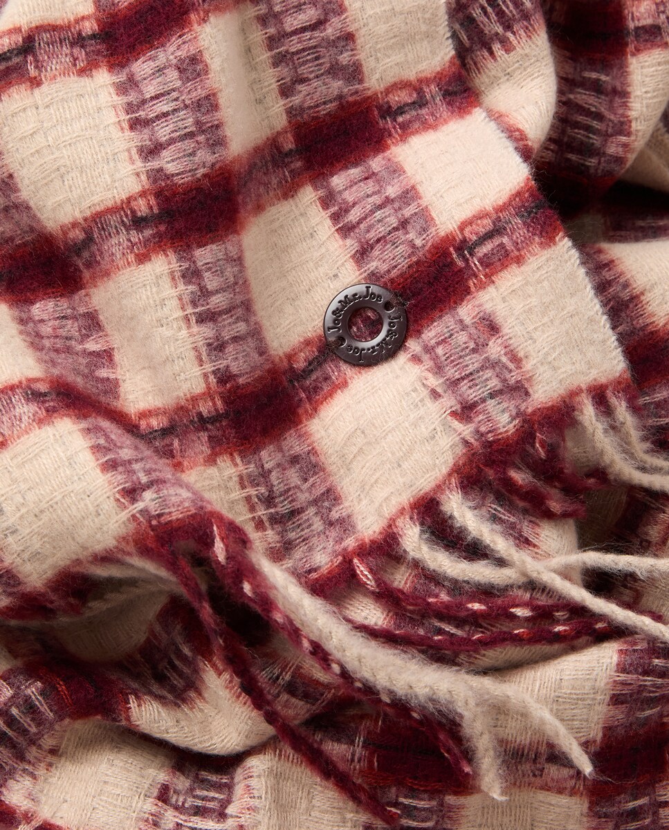 Cachecol aos Quadrados - Multicolor Bordeaux-3