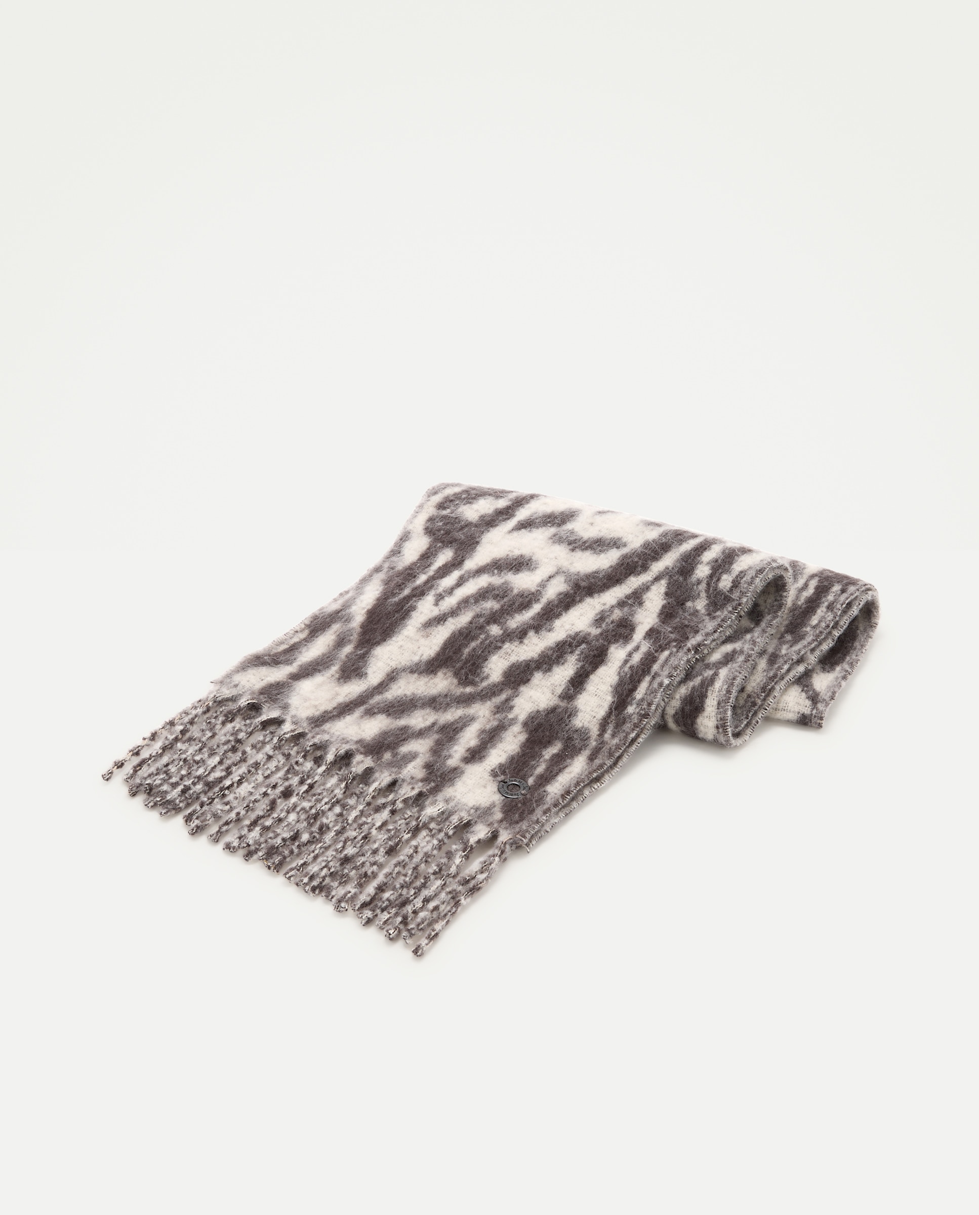 Cachecol com Animal Print de Zebra Bege-2