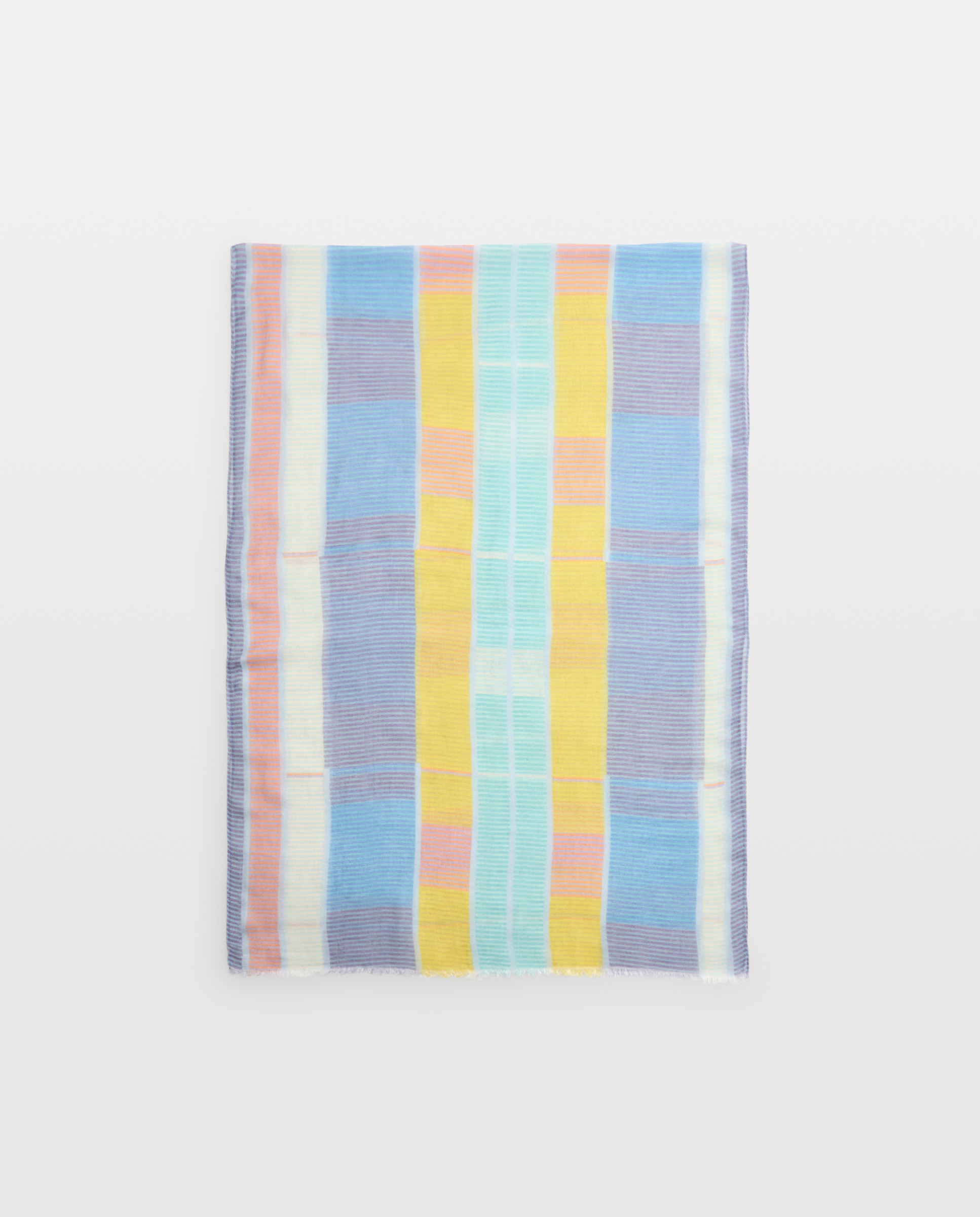 Lenço com Estampado às Riscas - Multicolor 400 Azul-2