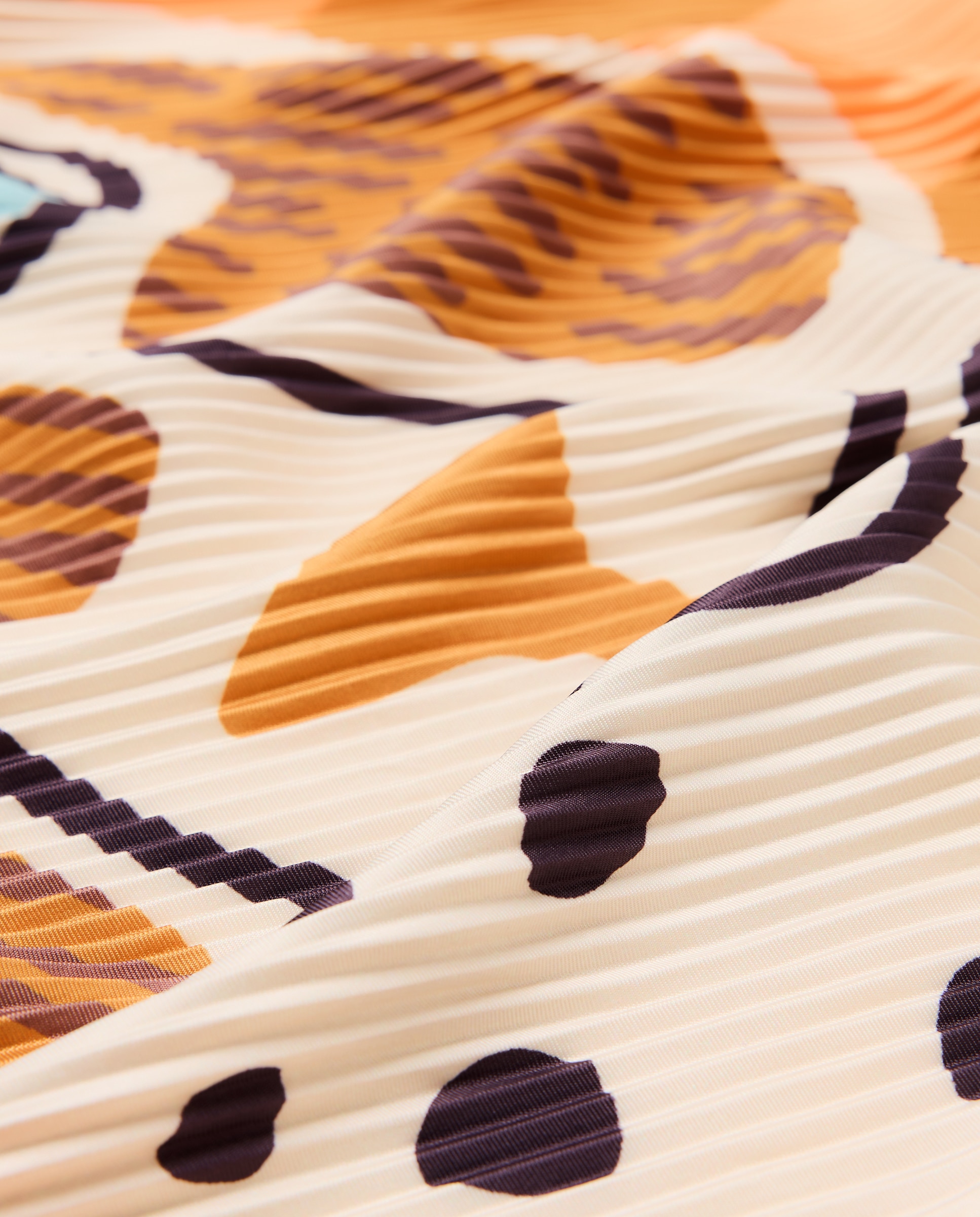 Lenço Plissado com Animal Print de Leopardo 660 Laranja-3