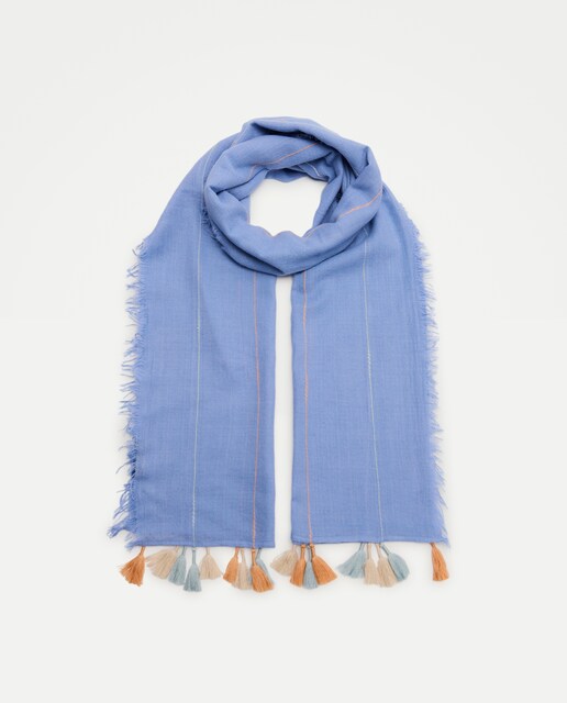 Imagem 0 de Lenço Retangular com Risca às Cores e Franjas