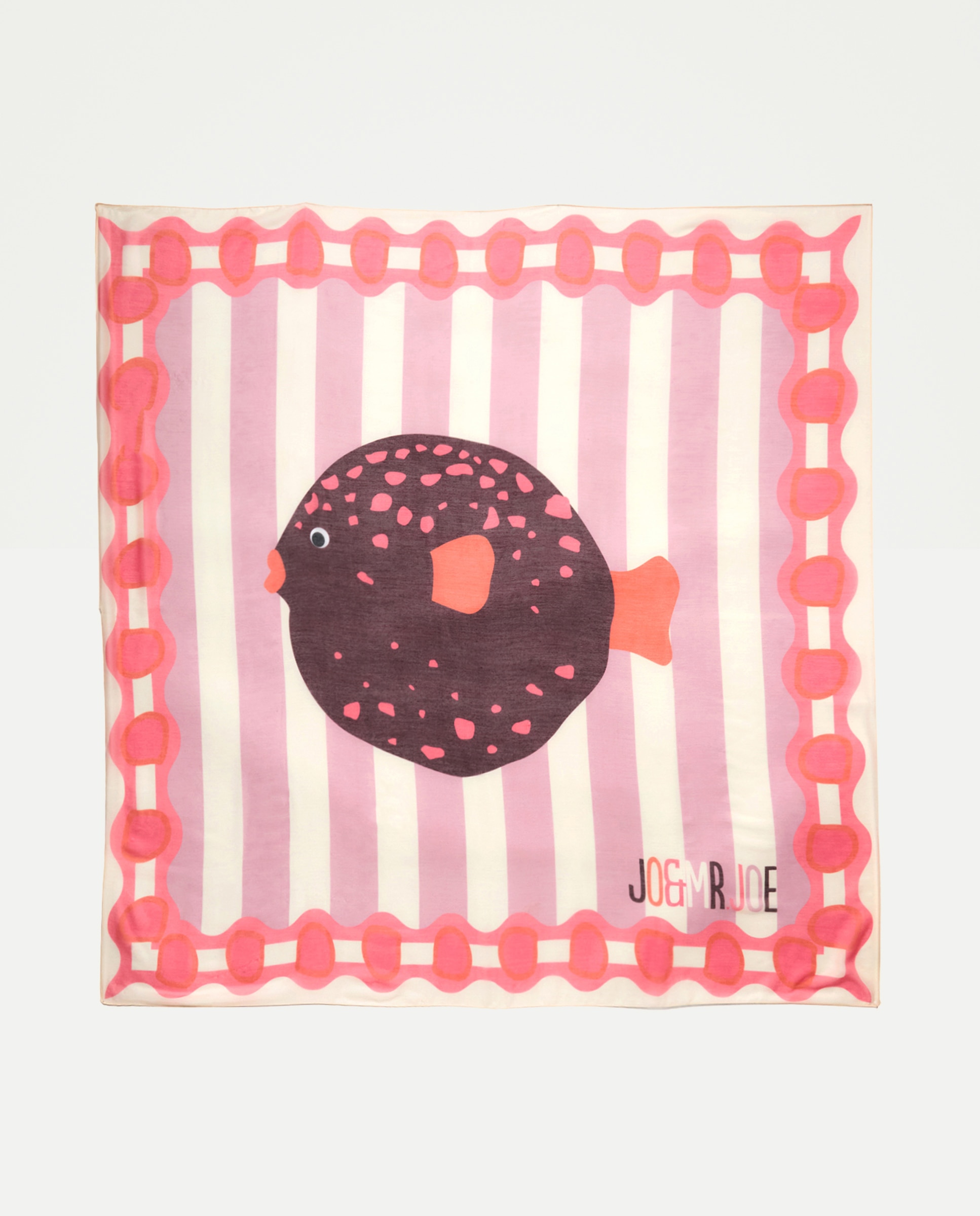 Imagem 0 de Lenço Quadrado com Estampado de Peixe-Balão