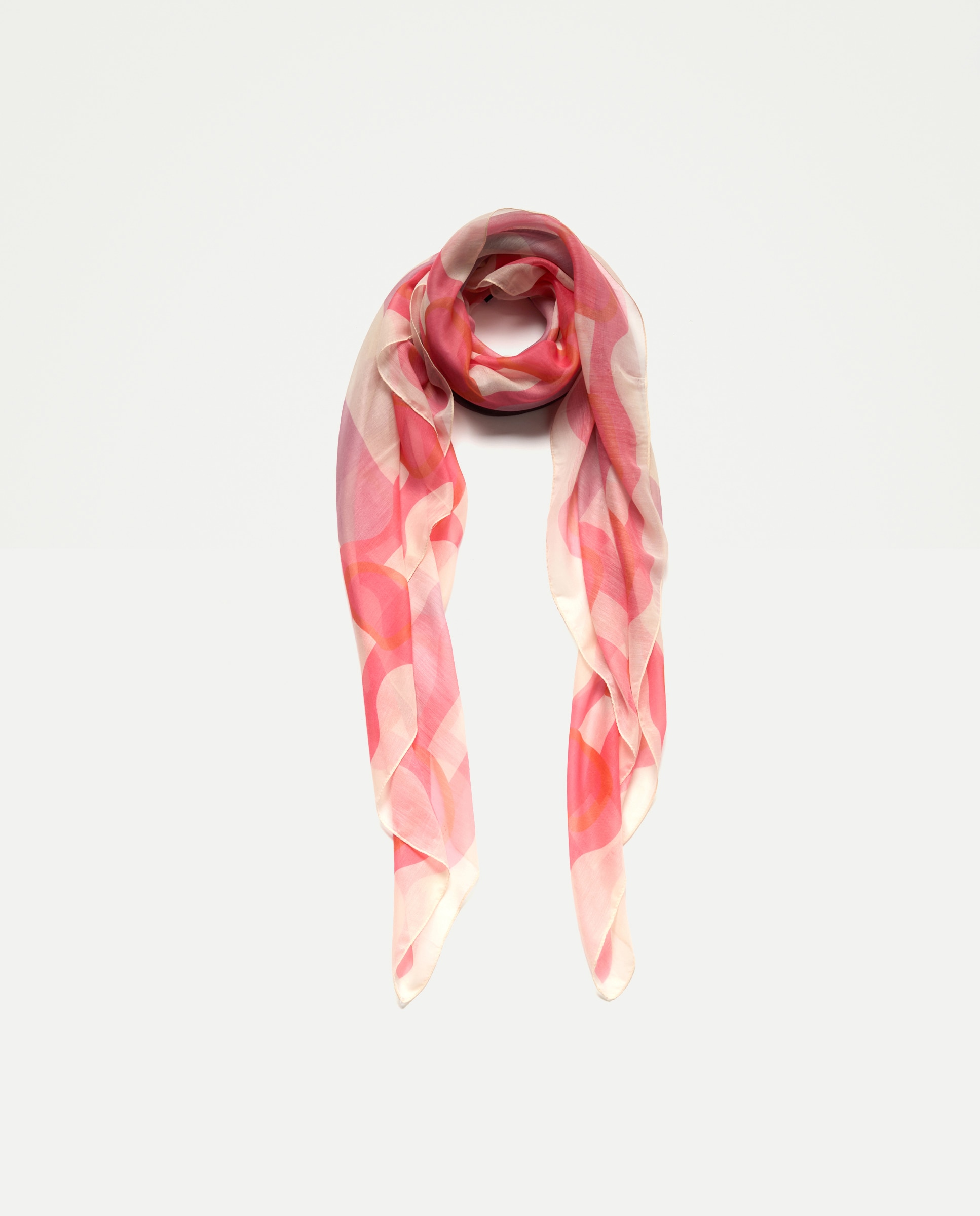 Lenço Quadrado com Estampado de Peixe-Balão 200 Rosa-2