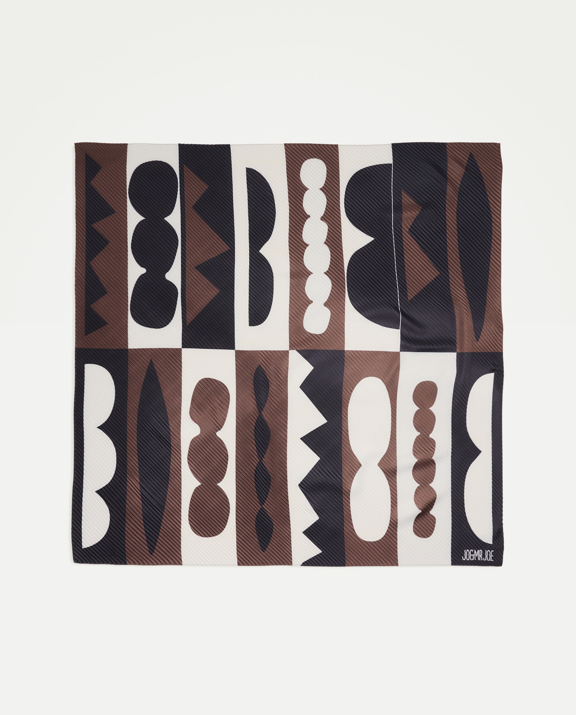 Lenço Plissado com Estampado Castanho-2