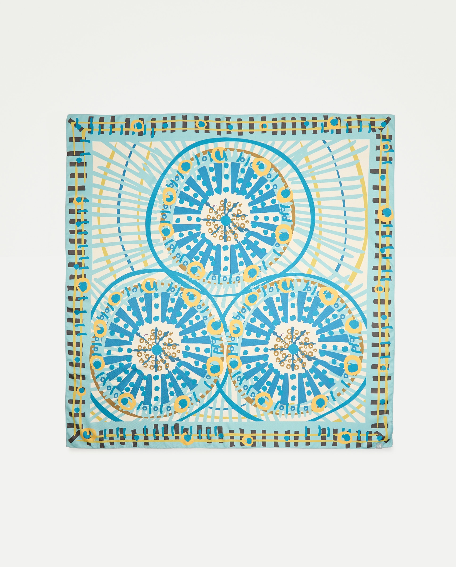 Lenço para o Pescoço com Estampado 400 Azul-2
