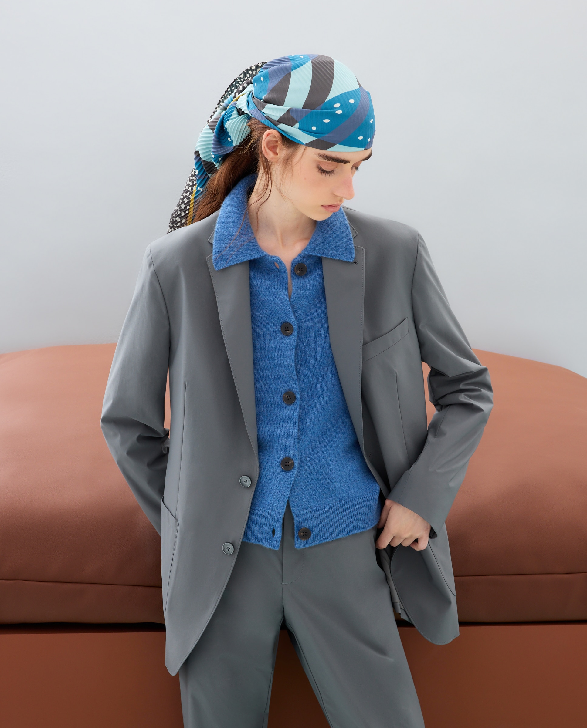 Lenço para o Pescoço com Estampado 400 Azul-4