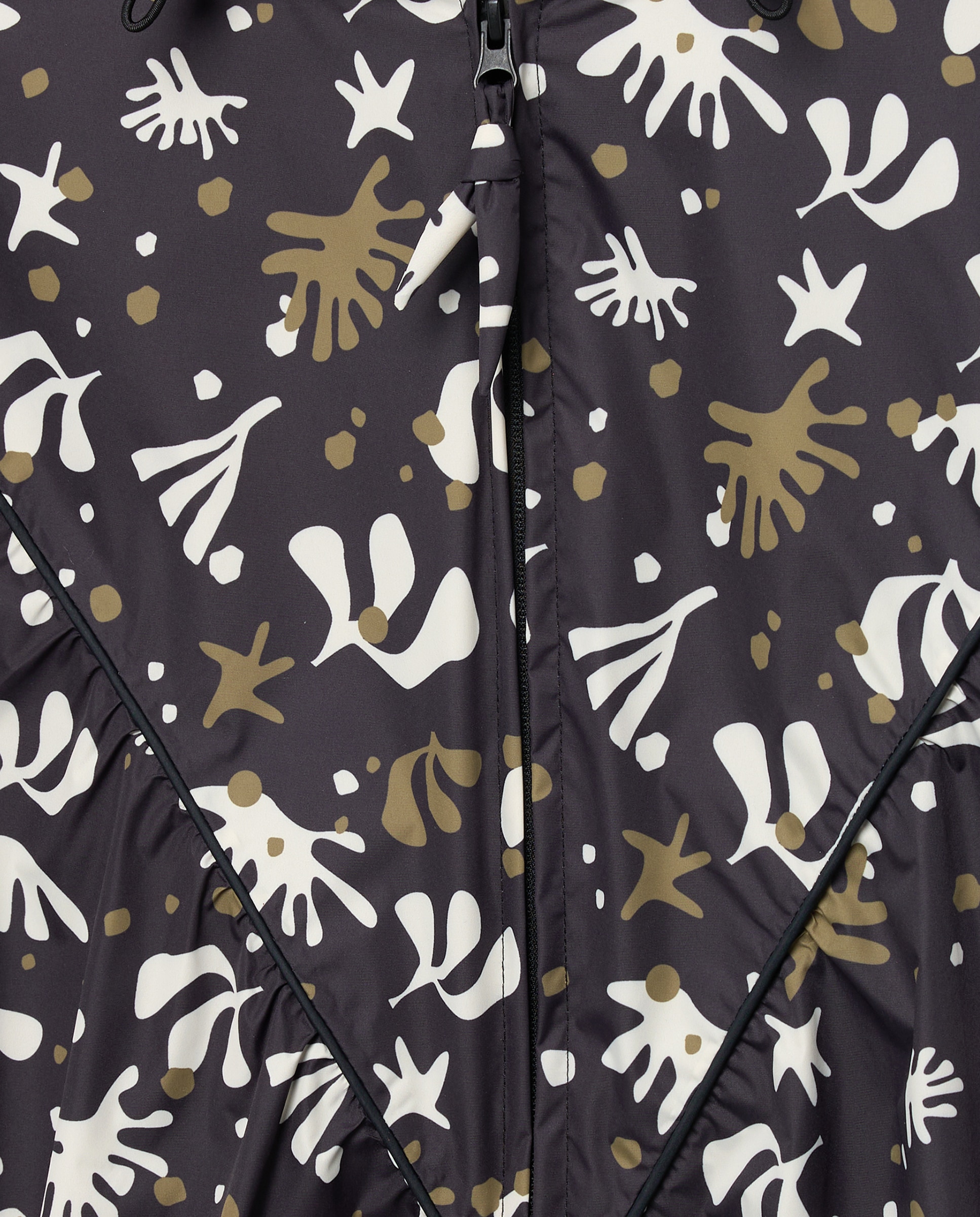 Impermeável Estampado com Fecho de Correr Preto-3