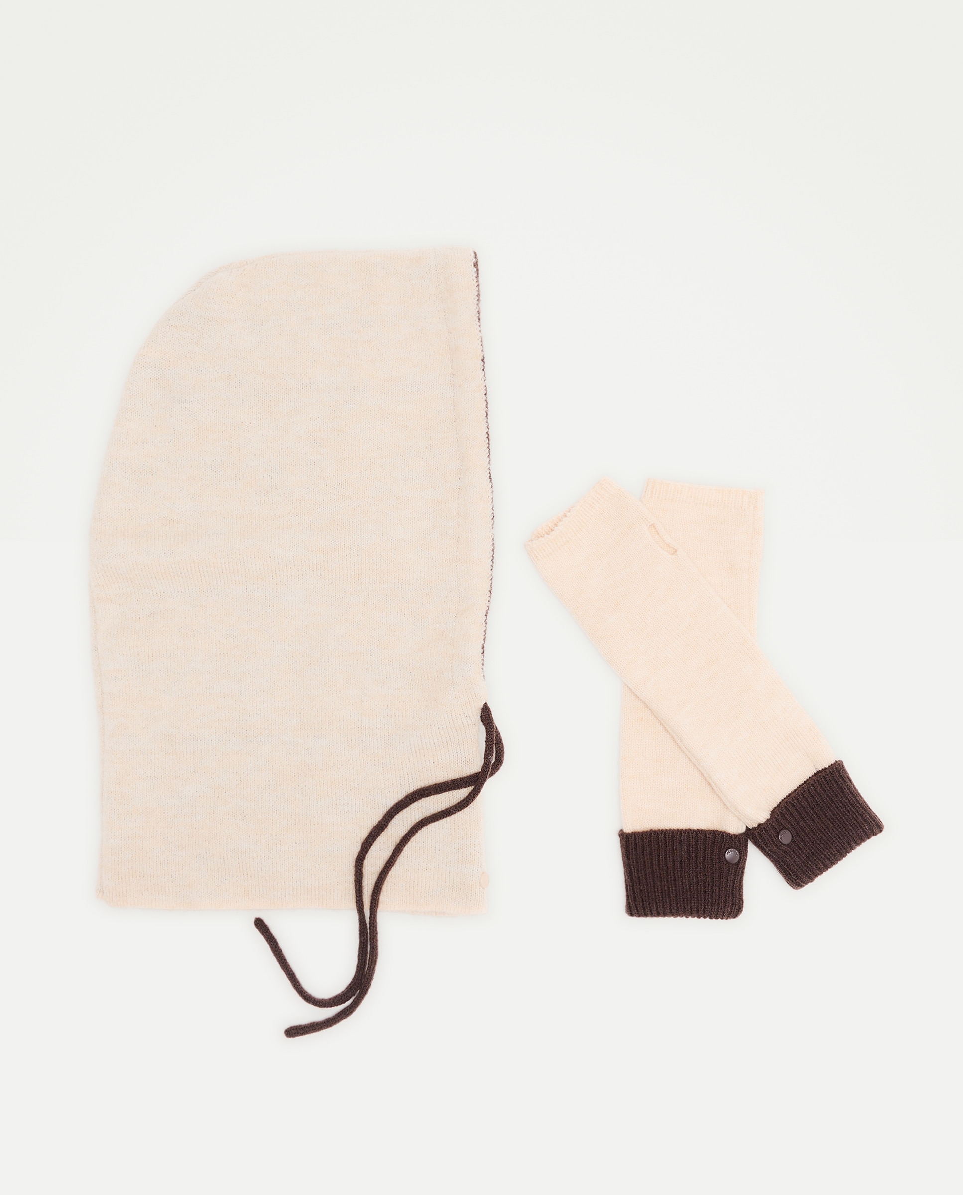 Imagen 0 de Conjunto de balaclava y mitones 120 Crudo