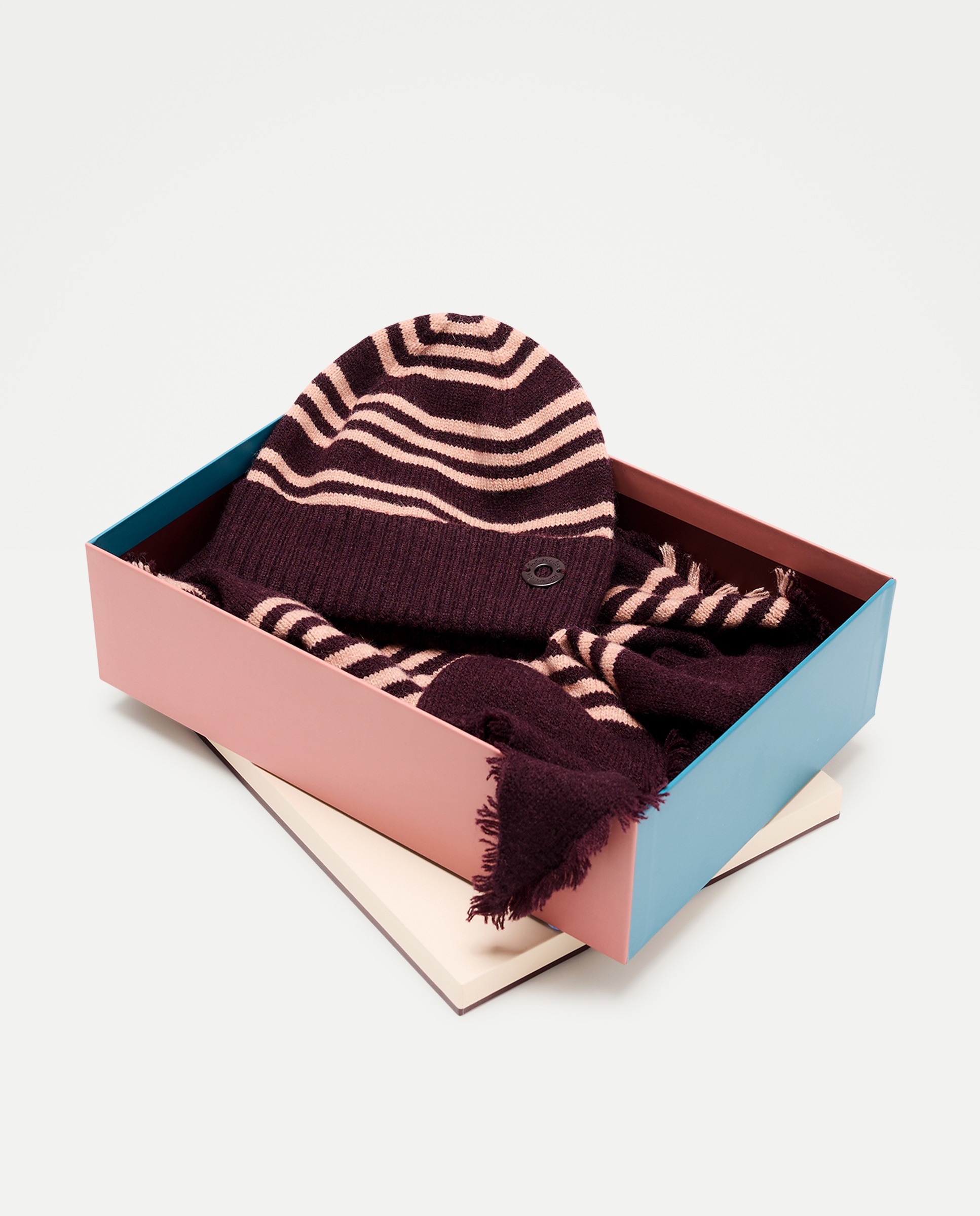 Conjunto de Gorro e Manta Bordeaux-4