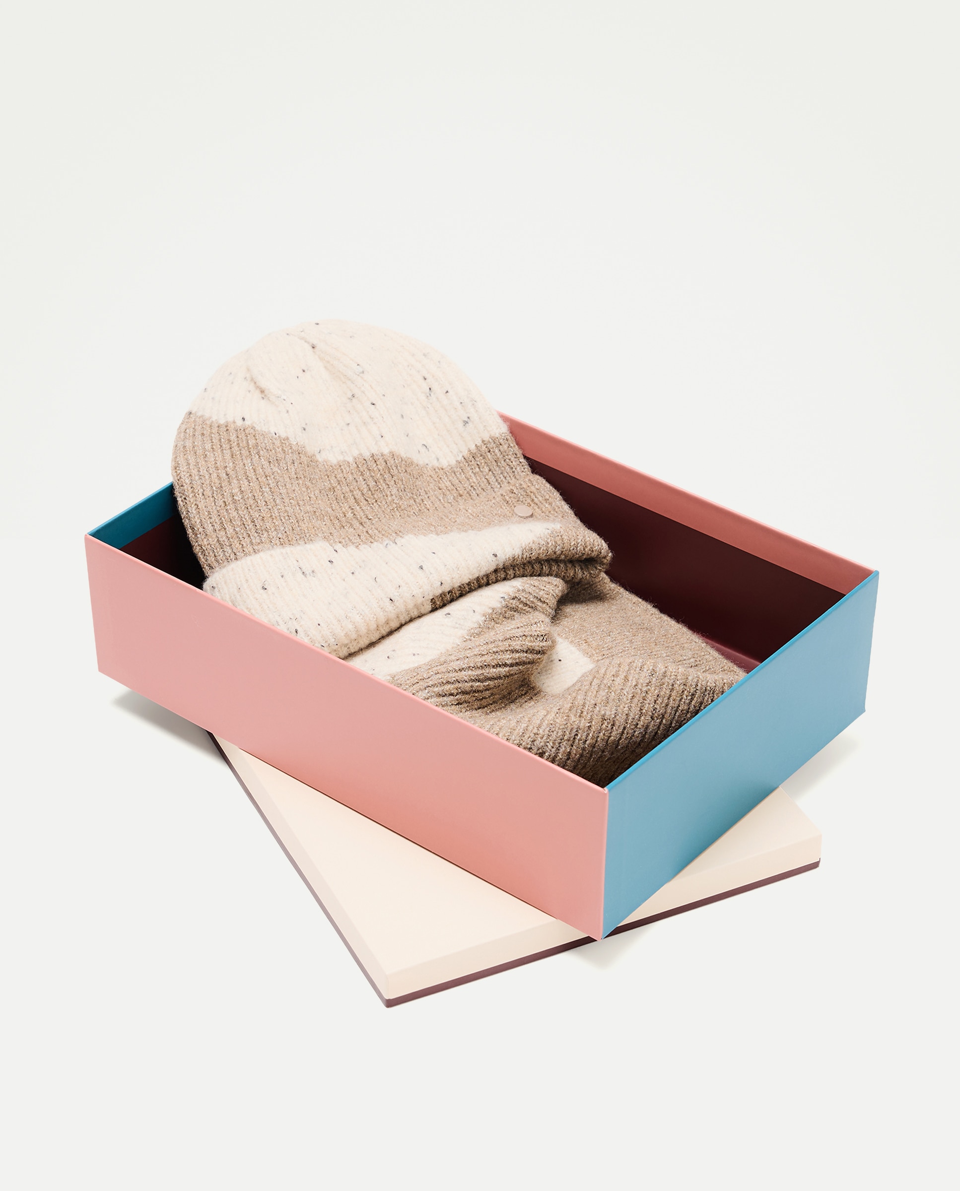 Conjunto de Gorro e Gola Bicolor 120 Cru-4