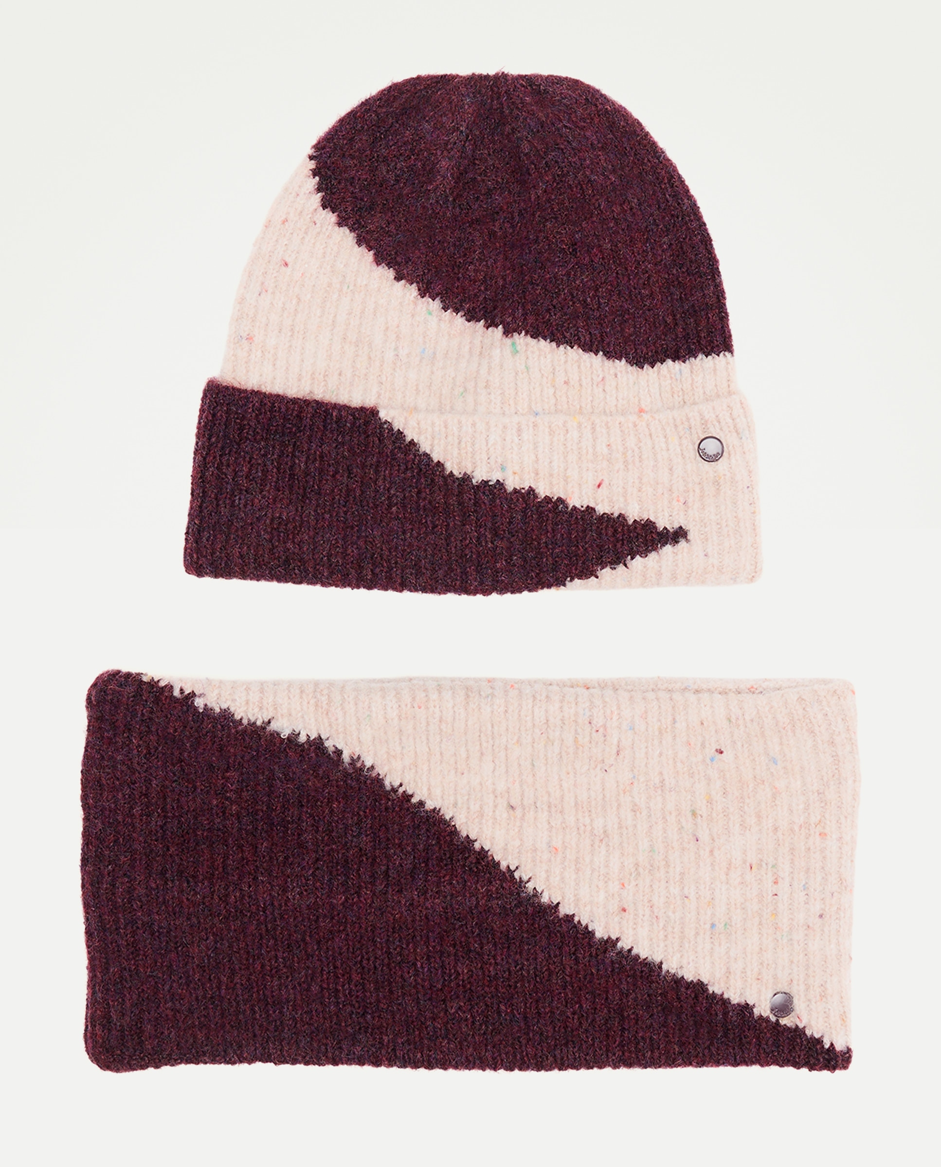 Imagem 0 de Conjunto de Gorro e Gola Bicolor
