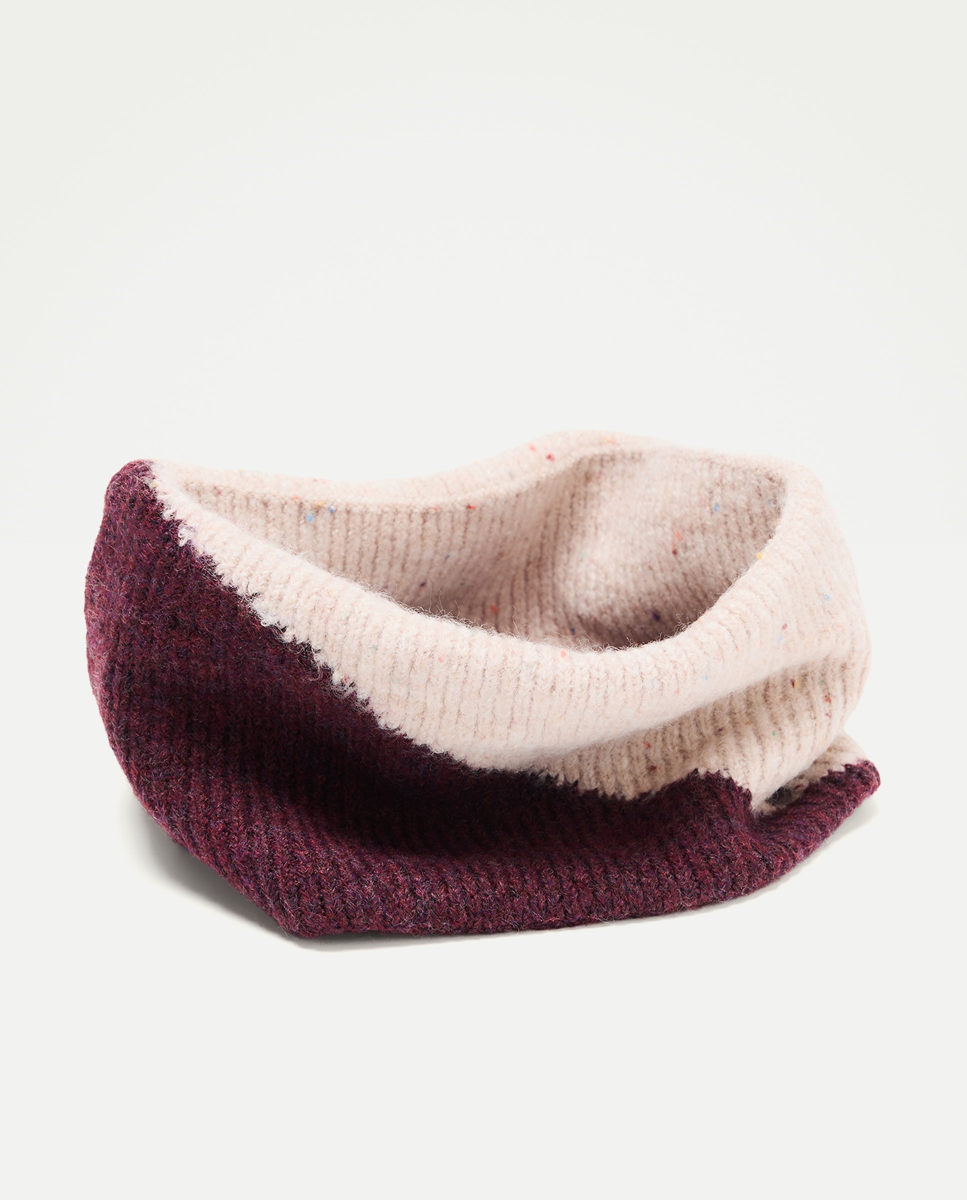 Conjunto de Gorro e Gola Bicolor Bordeaux-3