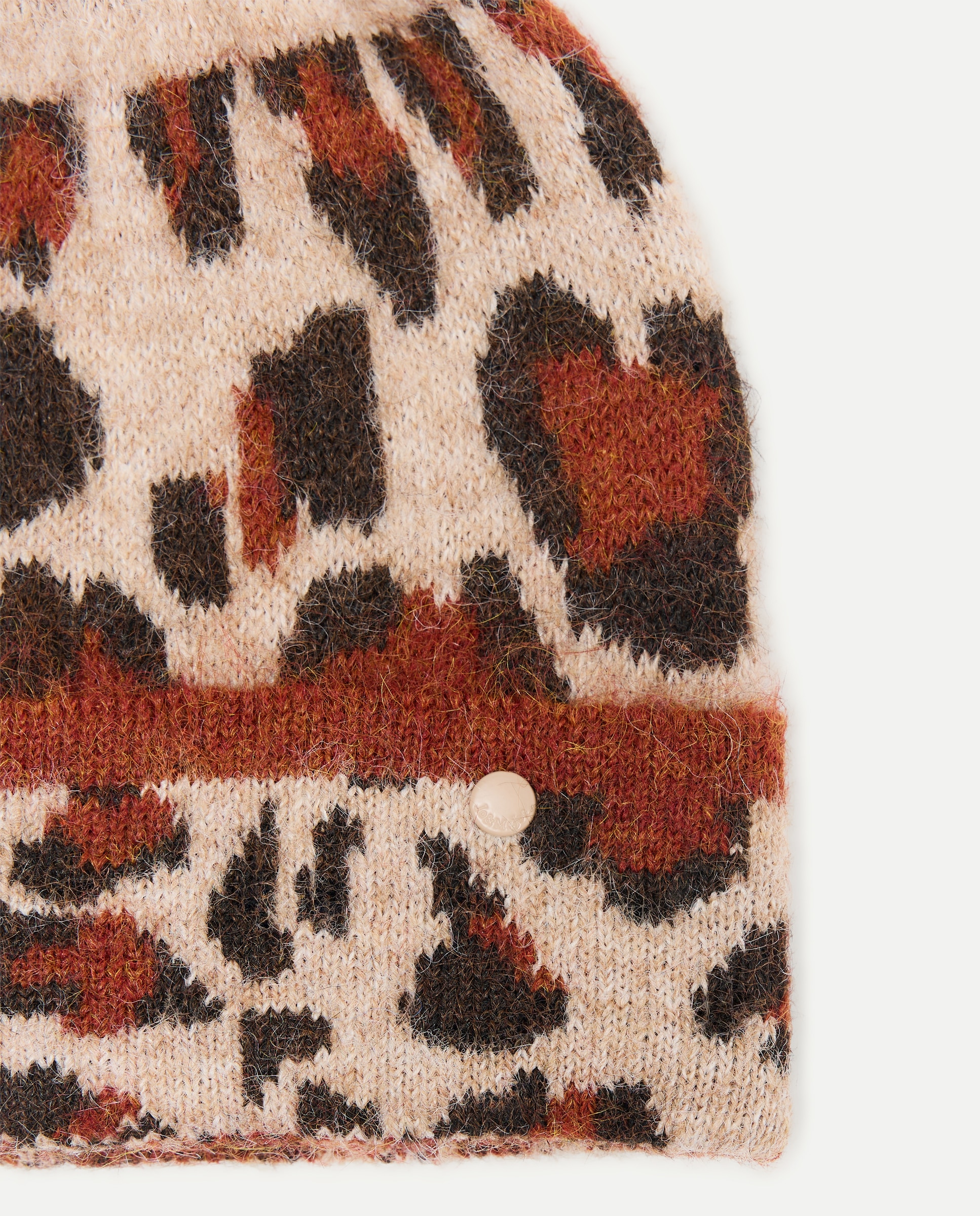 Conjunto de Gorro, Xaile e Luvas com Estampado de Manchas 120 Cru-2
