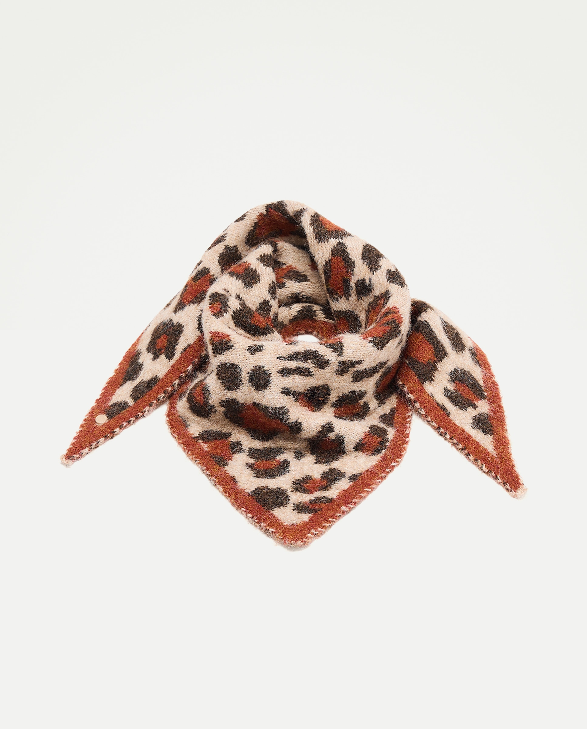 Conjunto de Gorro, Xaile e Luvas com Estampado de Manchas 120 Cru-3