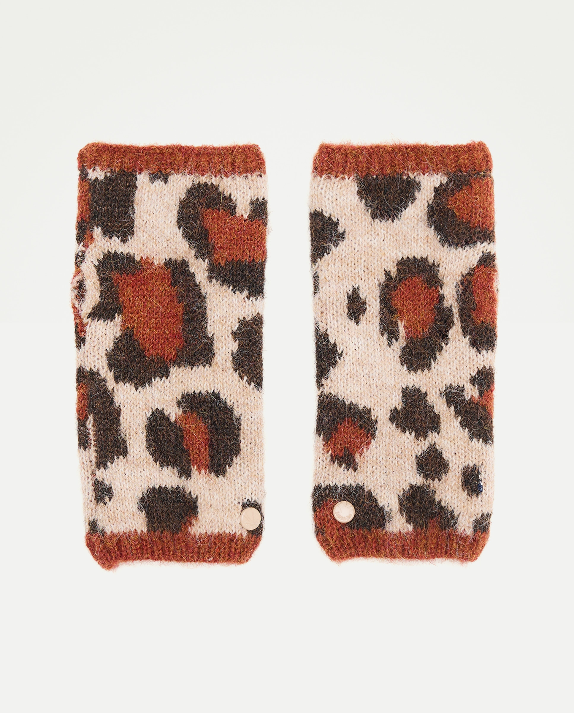 Conjunto de Gorro, Xaile e Luvas com Estampado de Manchas 120 Cru-4