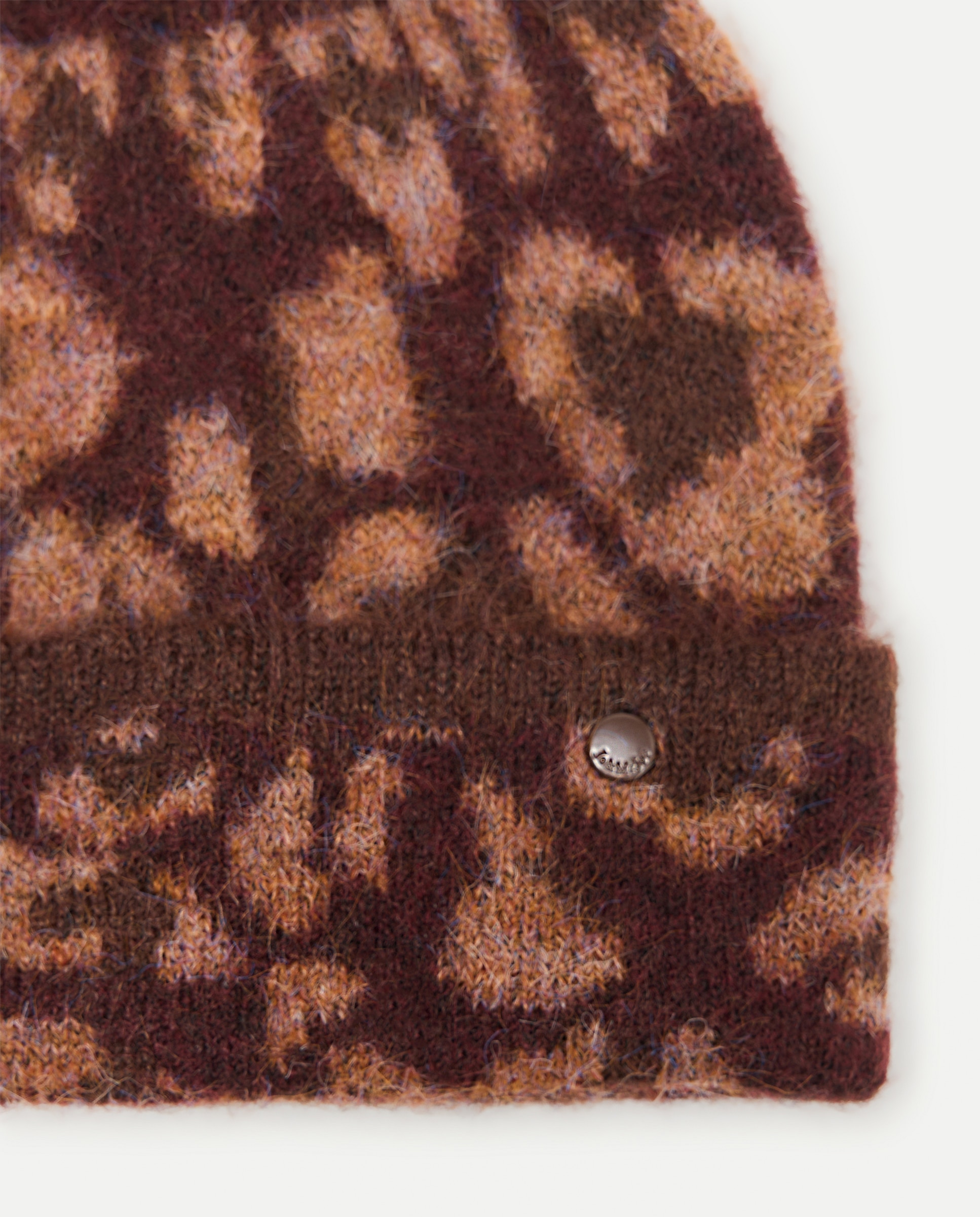 Conjunto de Gorro, Xaile e Luvas com Estampado de Manchas Bordeaux-2