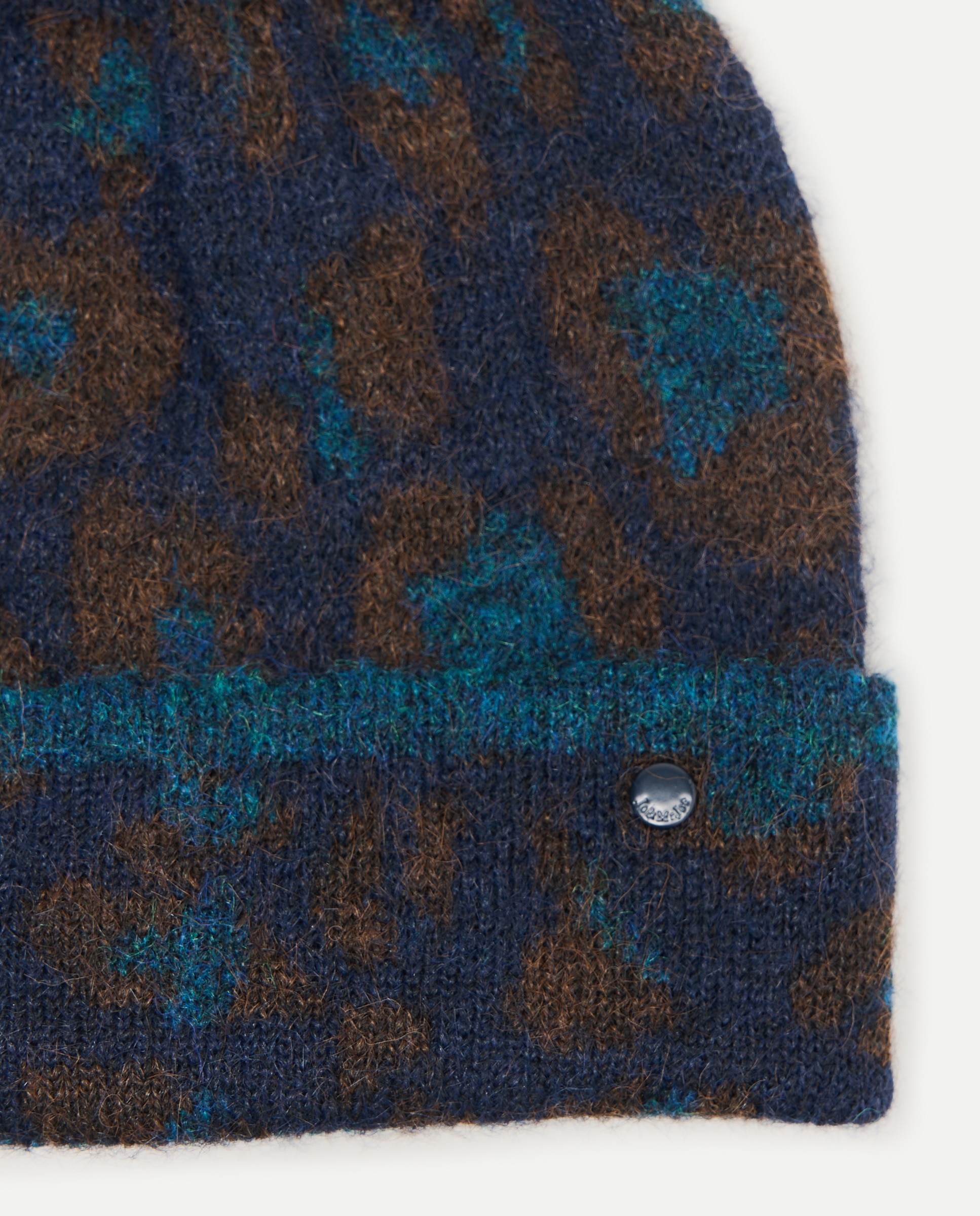 Conjunto de Gorro, Xaile e Luvas com Estampado de Manchas 400 Azul-2