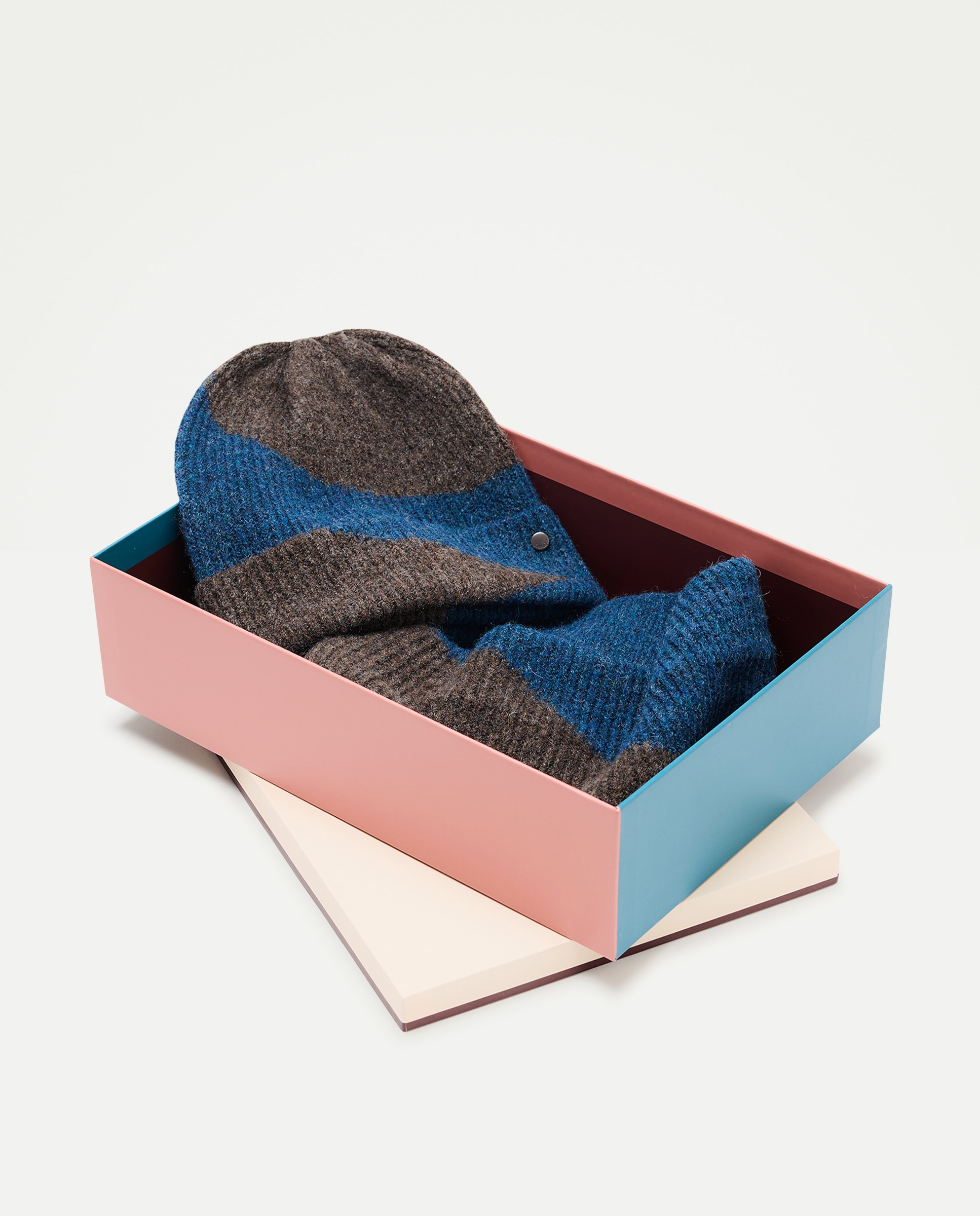 Conjunto de Gorro e Gola Bicolor 400 Azul-4