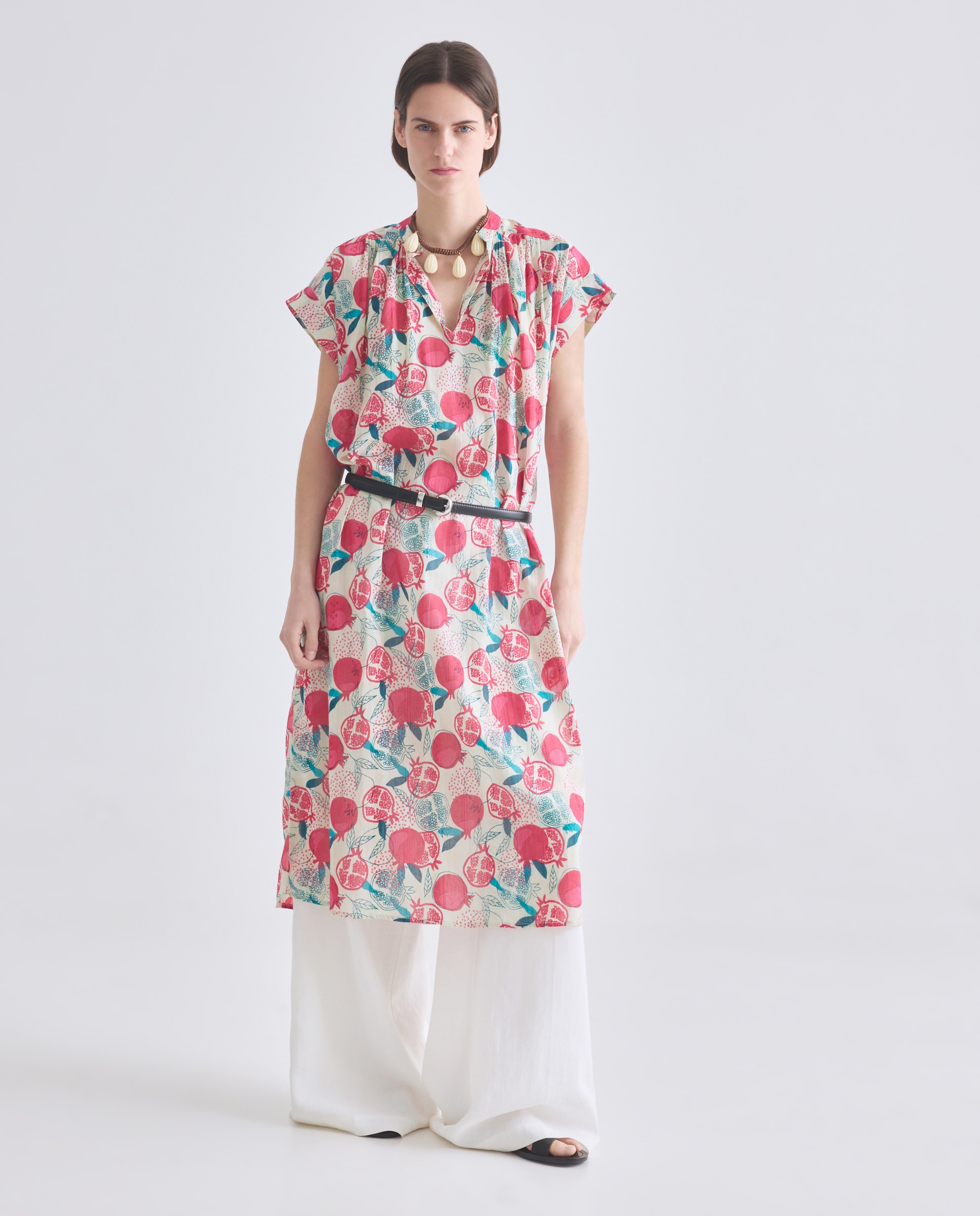 Kaftan de Praia de Estilo CAmiseiro 240 Fúcsia-4