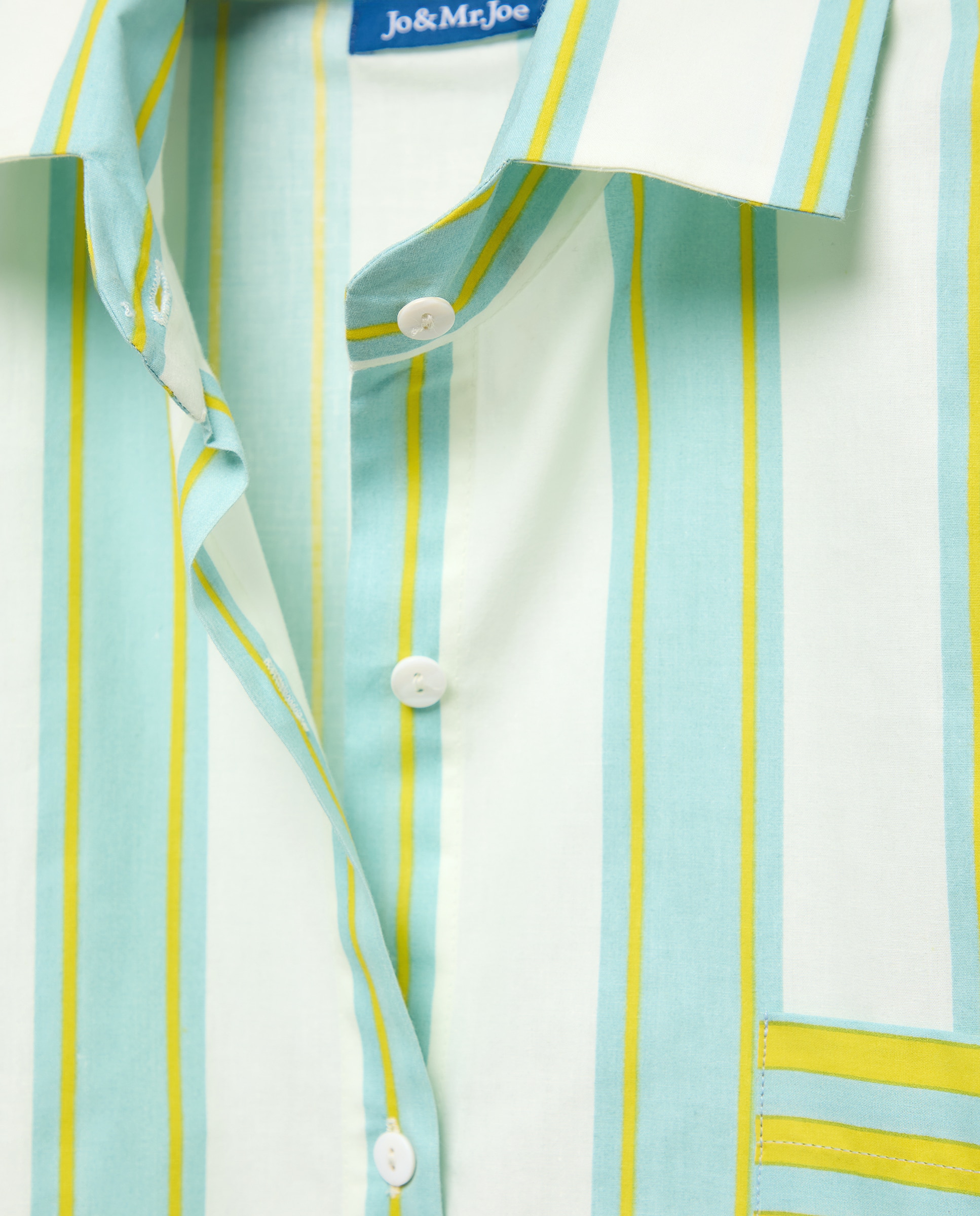 Kaftan às Riscas com Estampado e Bolso em Contraste 582 Verde Água-3