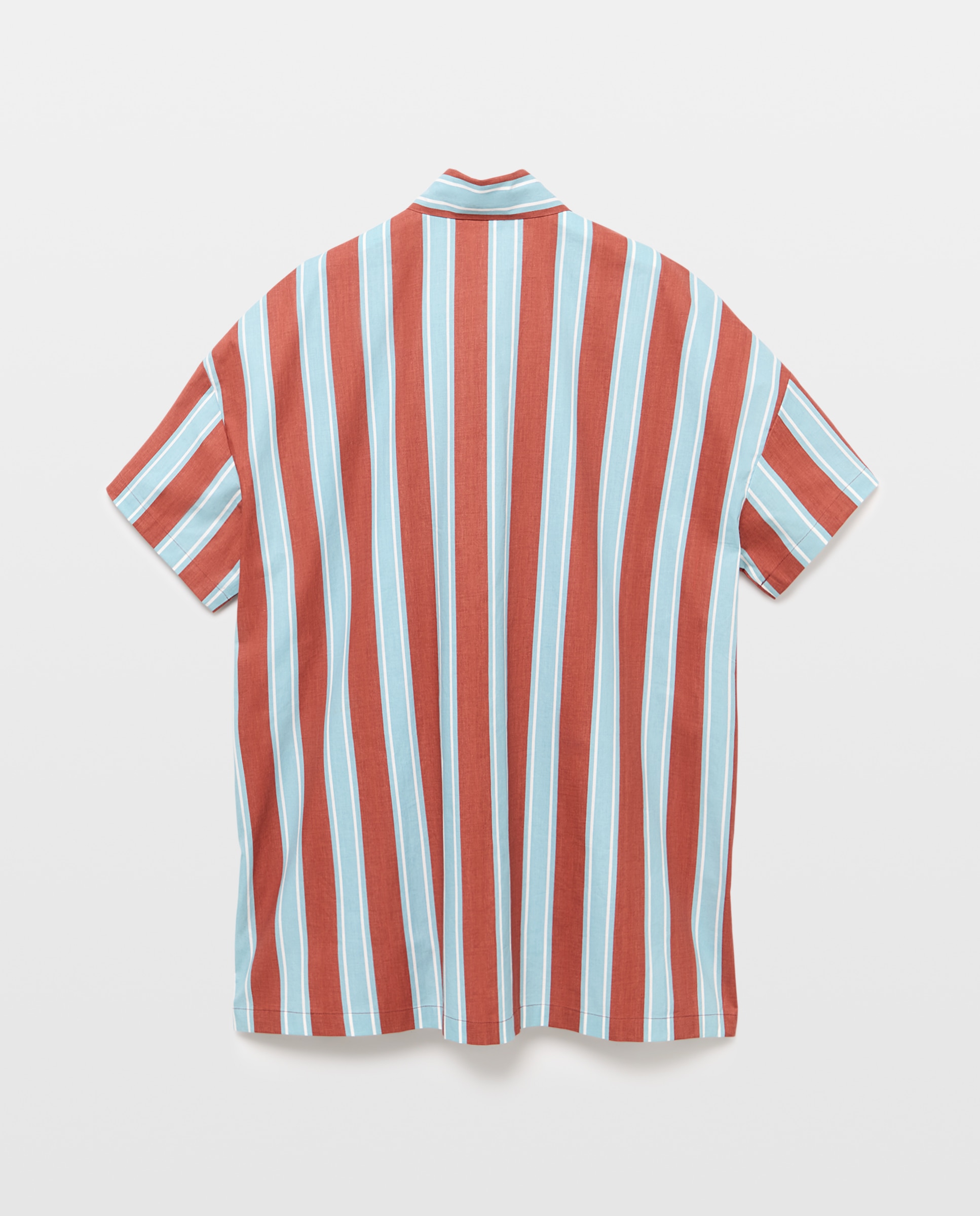 Kaftan às Riscas com Estampado e Bolso em Contraste Castanho-2