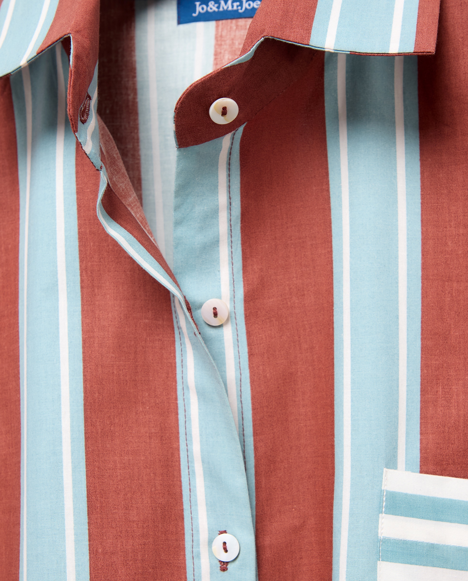 Kaftan às Riscas com Estampado e Bolso em Contraste Castanho-3