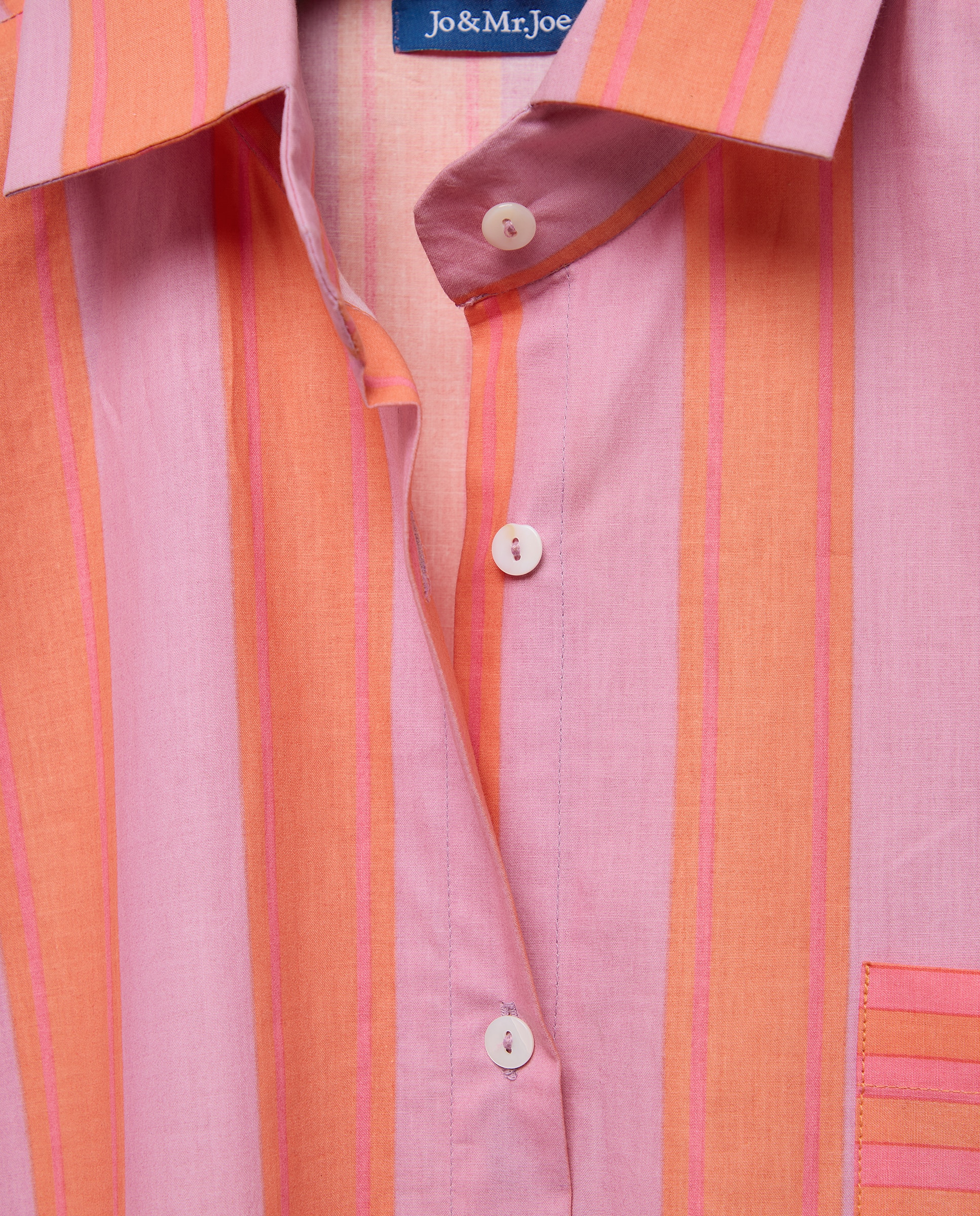 Kaftan às Riscas com Estampado e Bolso em Contraste 630 Coral-3