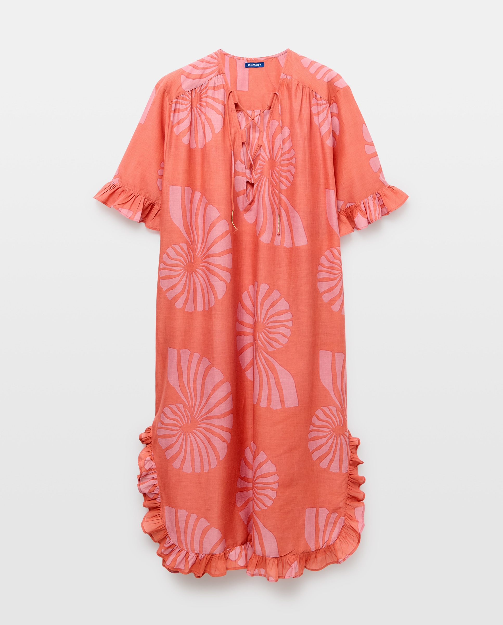 Imagem 0 de Kaftan com Estampado de Búzios e Detalhe de Folhos