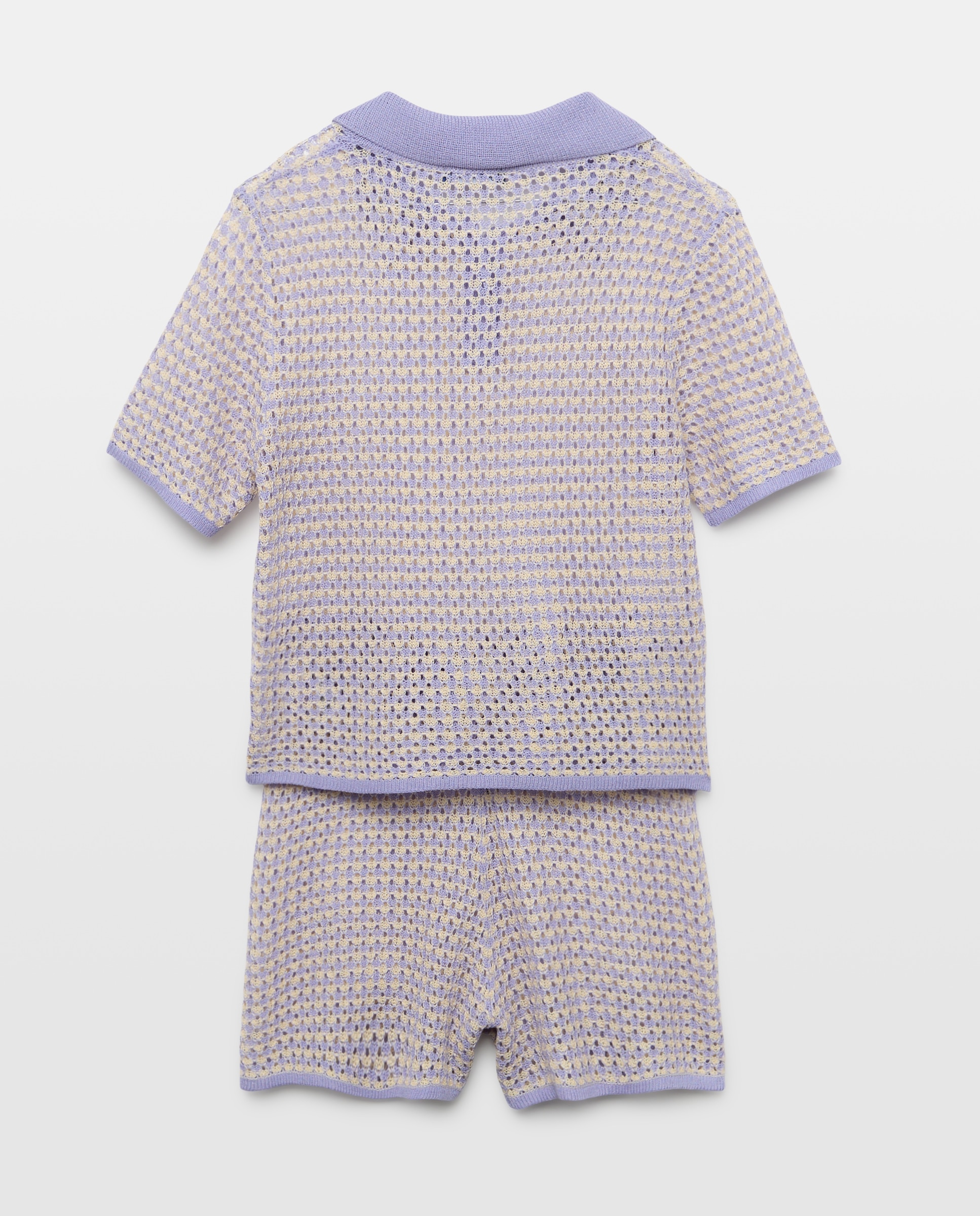 Conjunto de Malha Rendilhada com Calções 284 Lilás-2