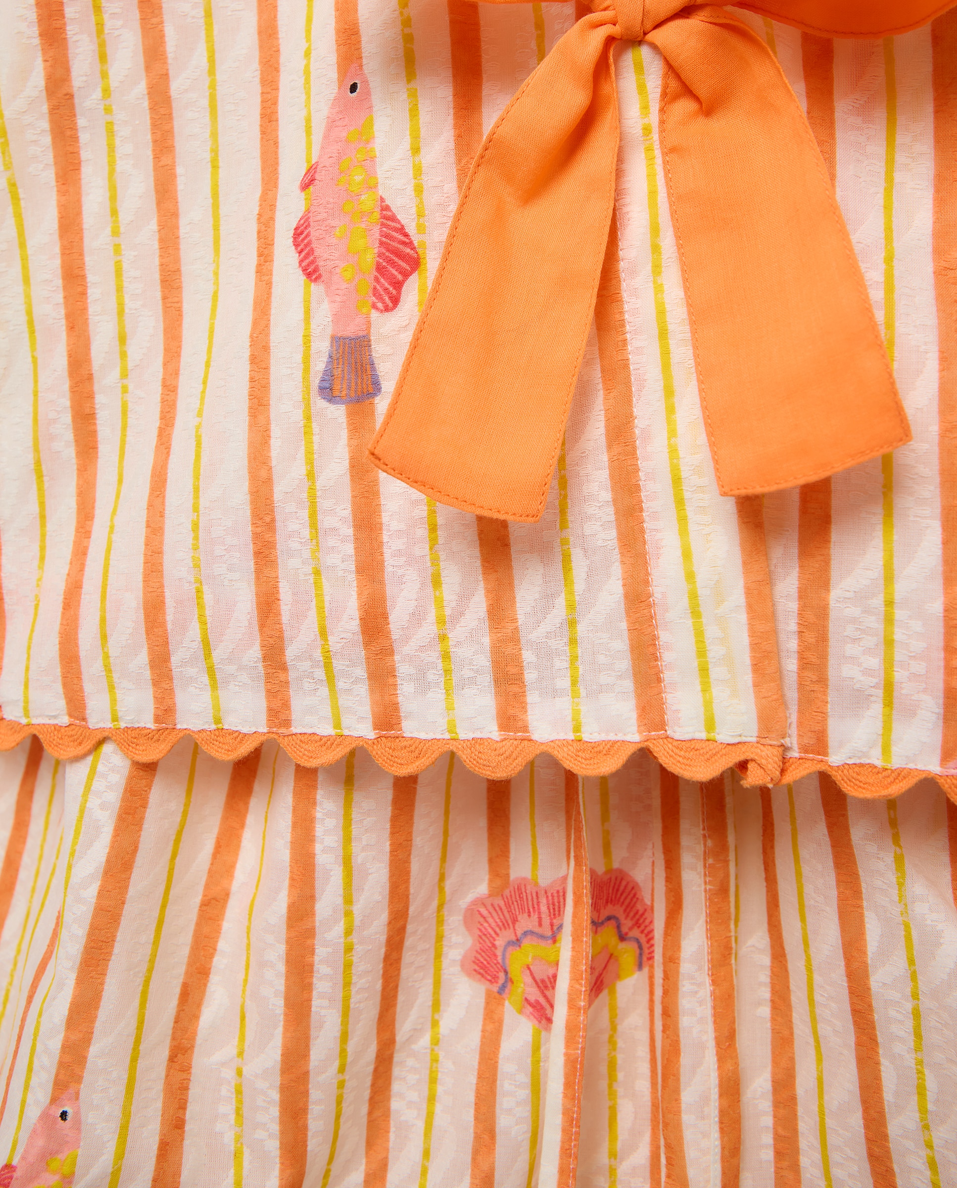 Conjunto de Duas Peças com Estampado de Peixes 630 Coral-3