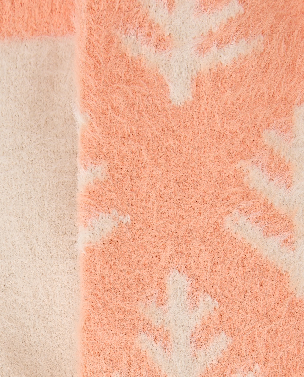 Pack de 2 Pares de Meias - Liso/Estampado de Folha e Liso 630 Coral-2