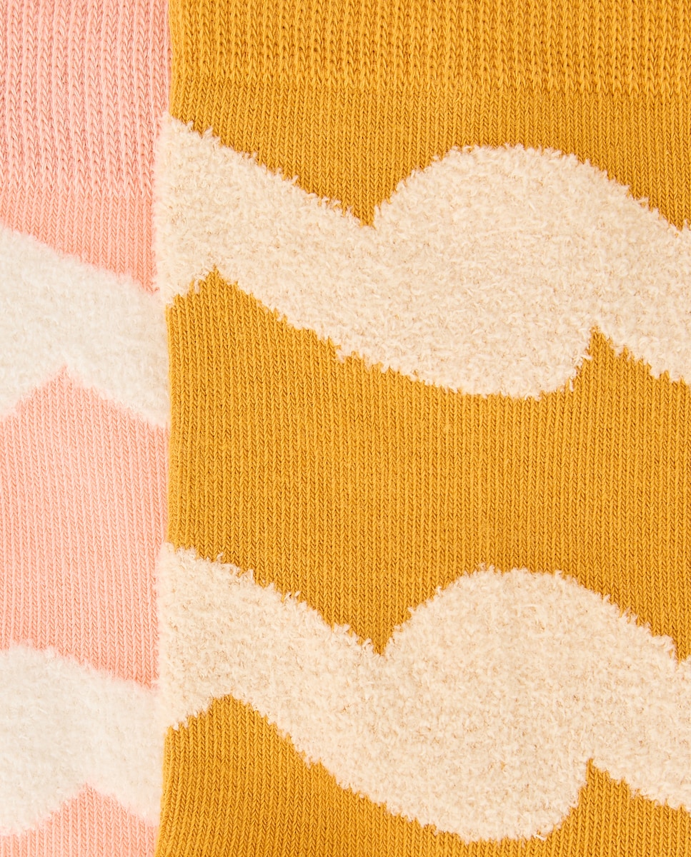 Pack de 2 Pares de Meias com Fantasia de Ondas Verde-2