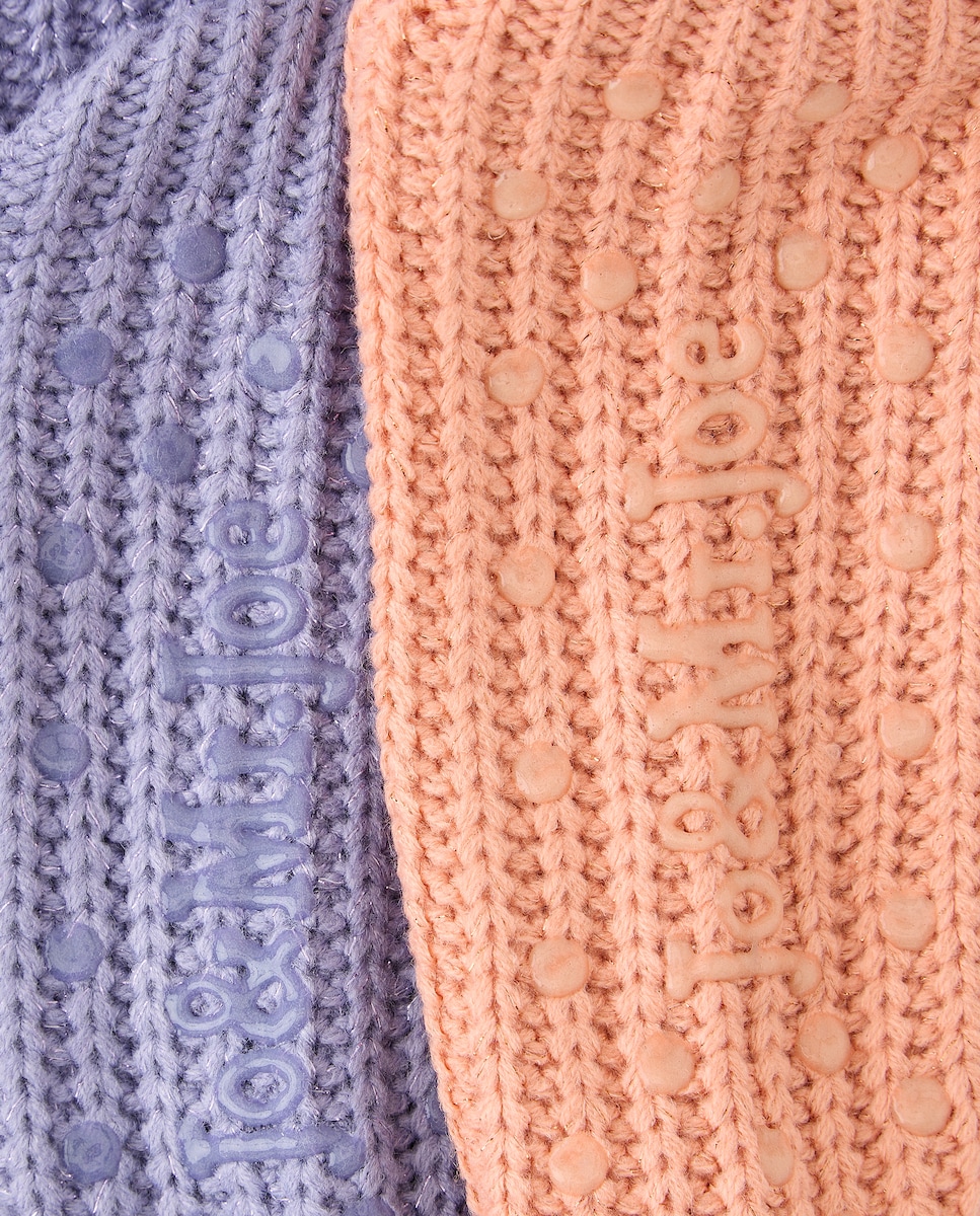 Pack de 2 Pares de Meias Antiderrapantes Curtas 120 Cru-3