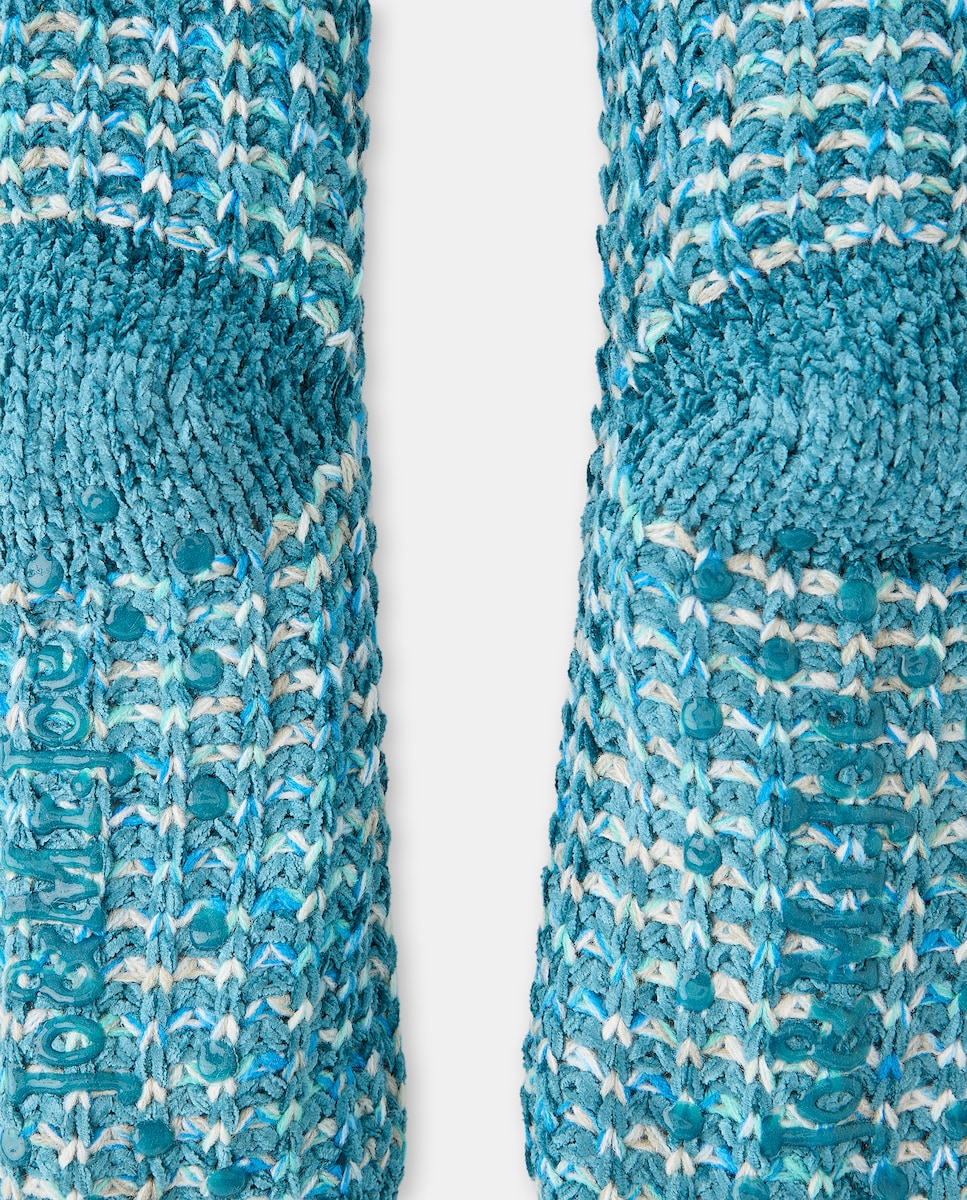 Meias Antiderrapantes de Chenille - Multicolor Verde-3