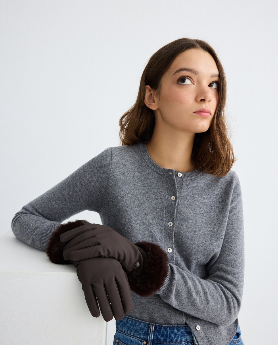 Luvas Combinadas com Malha Preto-3